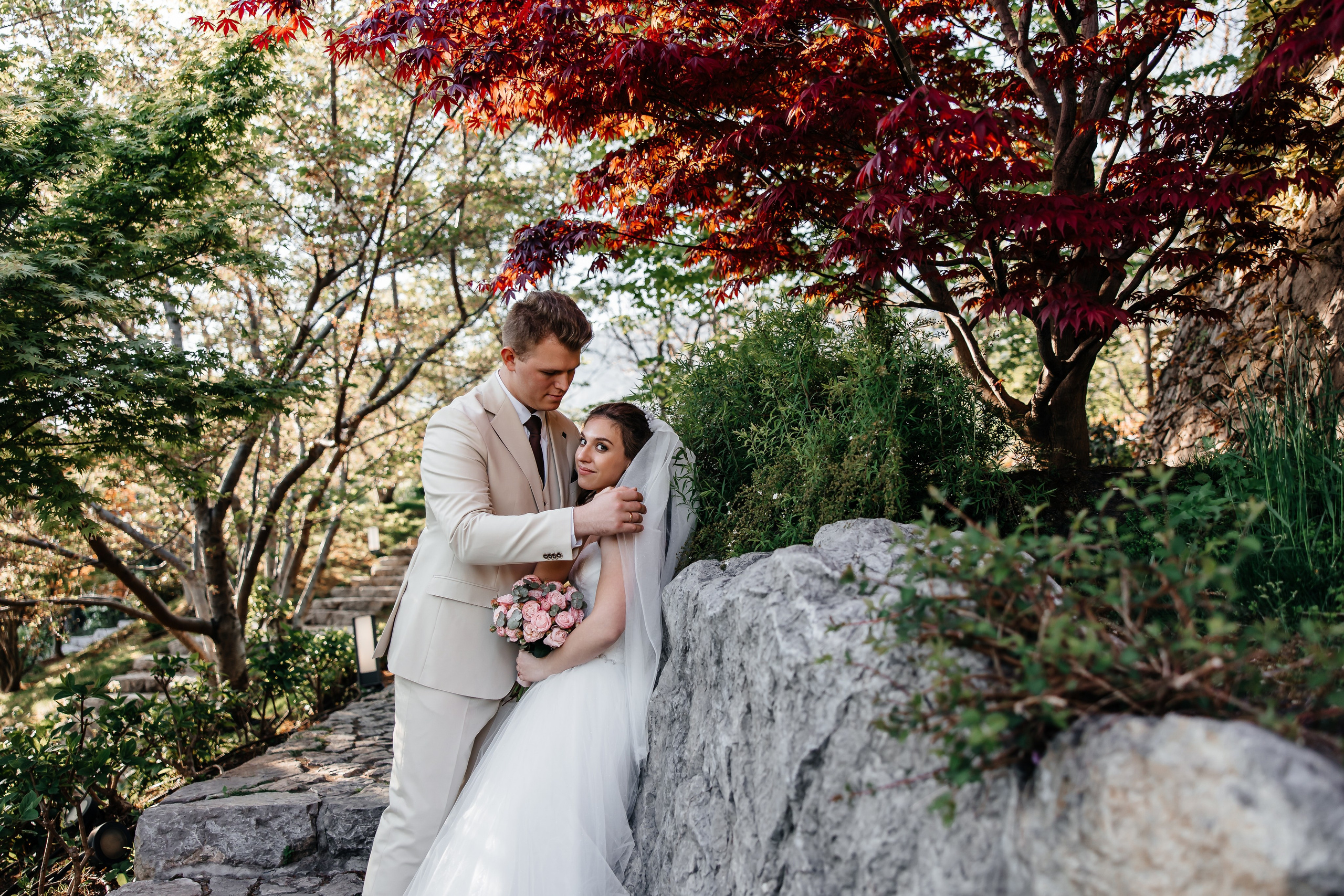 Сакура в Японском саду. Анонс свадьбы для Никиты и Марины. Свадебный фотограф в Крыму и Севастополе Ольга Баскакова