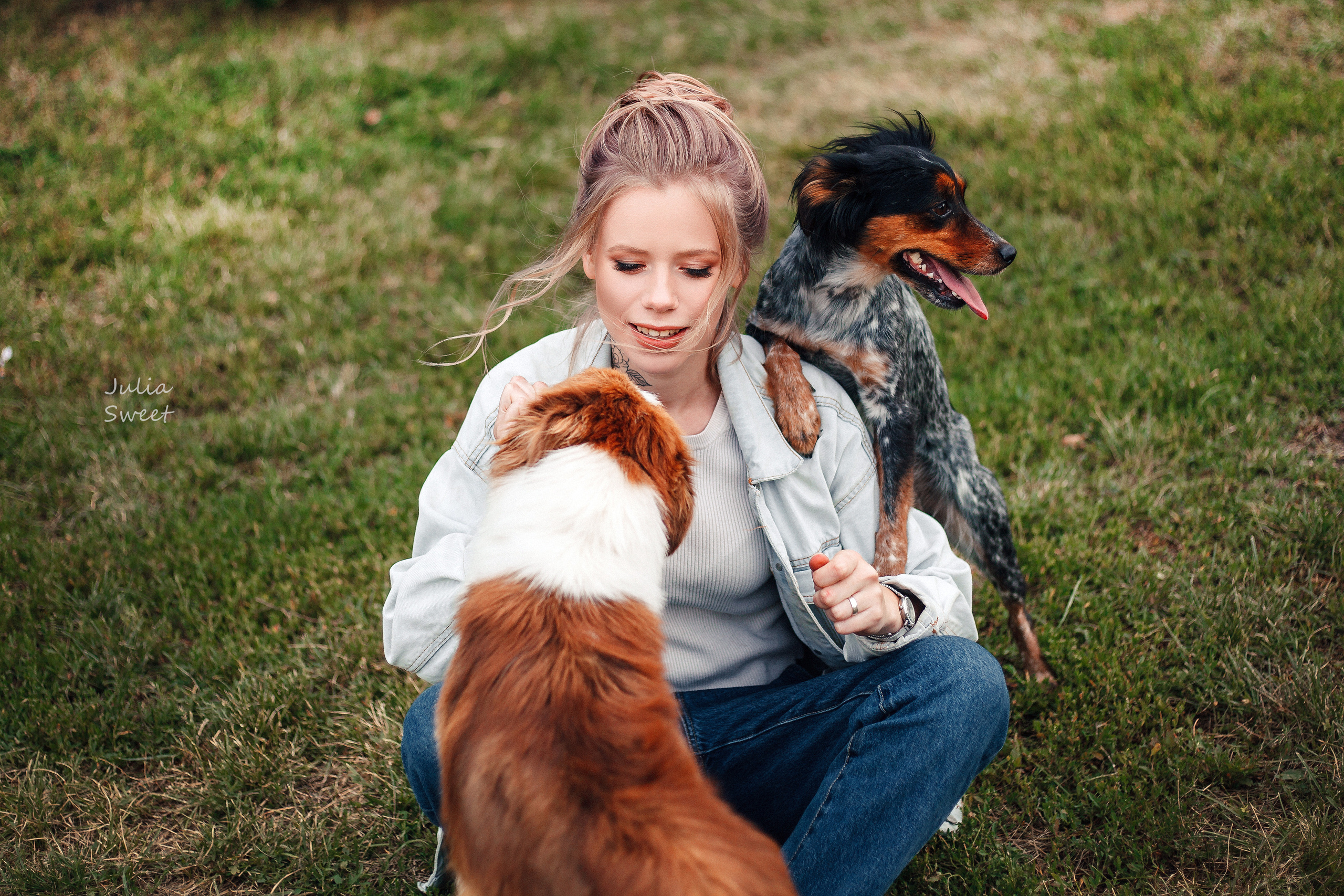 Настя с любимыми собачками. Свадебный и портретный фотограф в Липецке Юлия Свит
