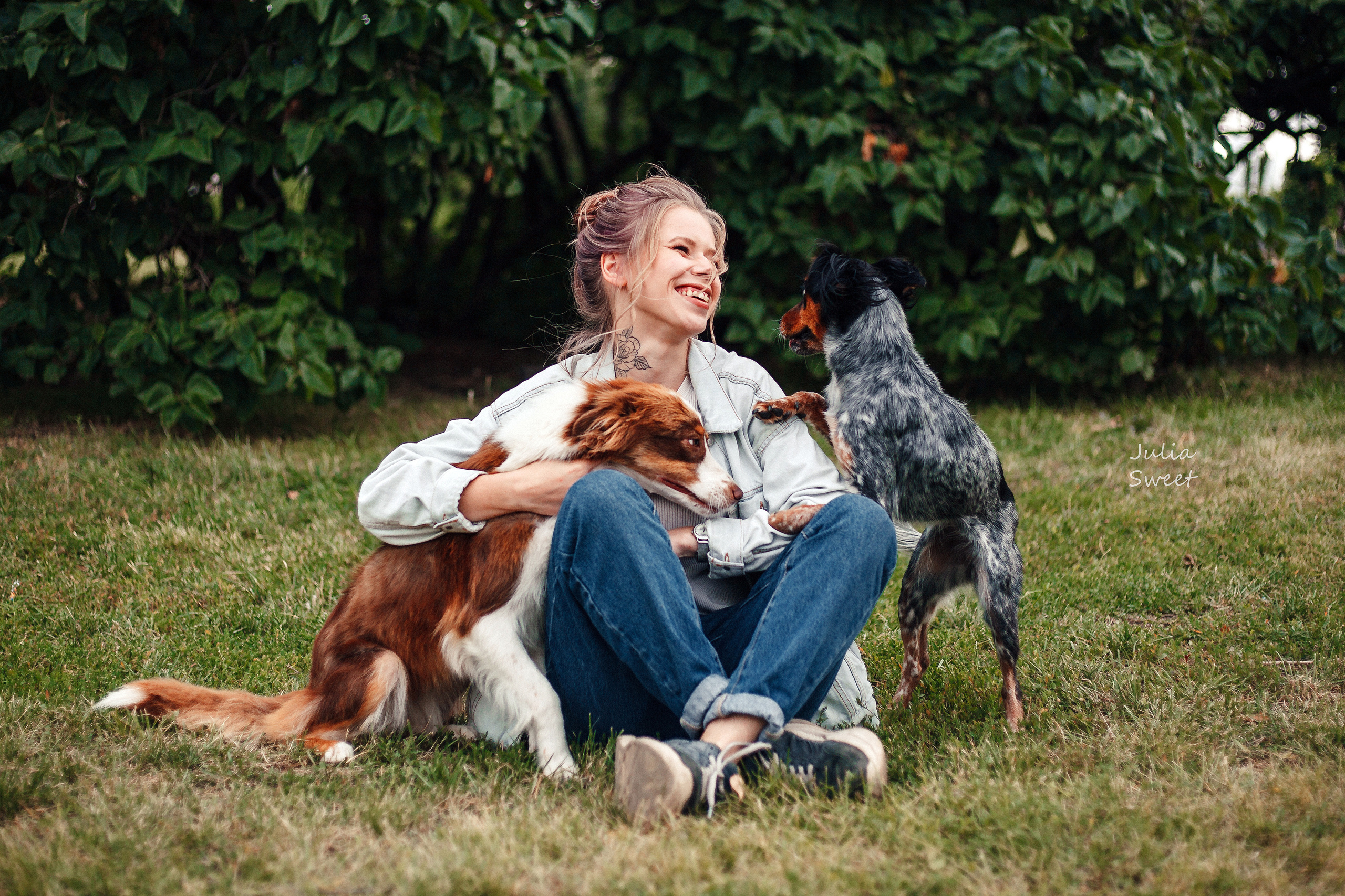 Настя с любимыми собачками. Свадебный и портретный фотограф в Липецке Юлия Свит