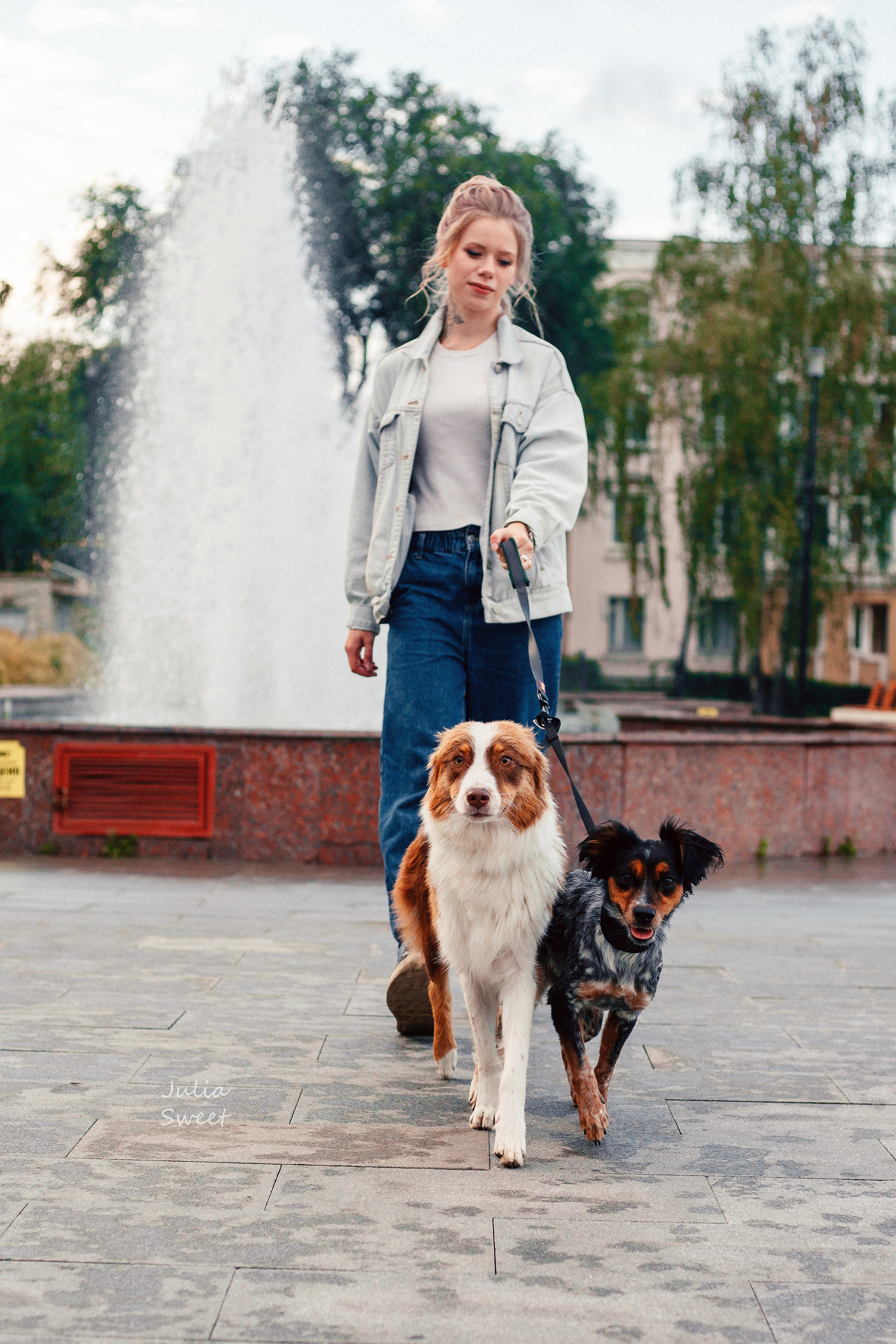 Настя с любимыми собачками. Свадебный и портретный фотограф в Липецке Юлия Свит