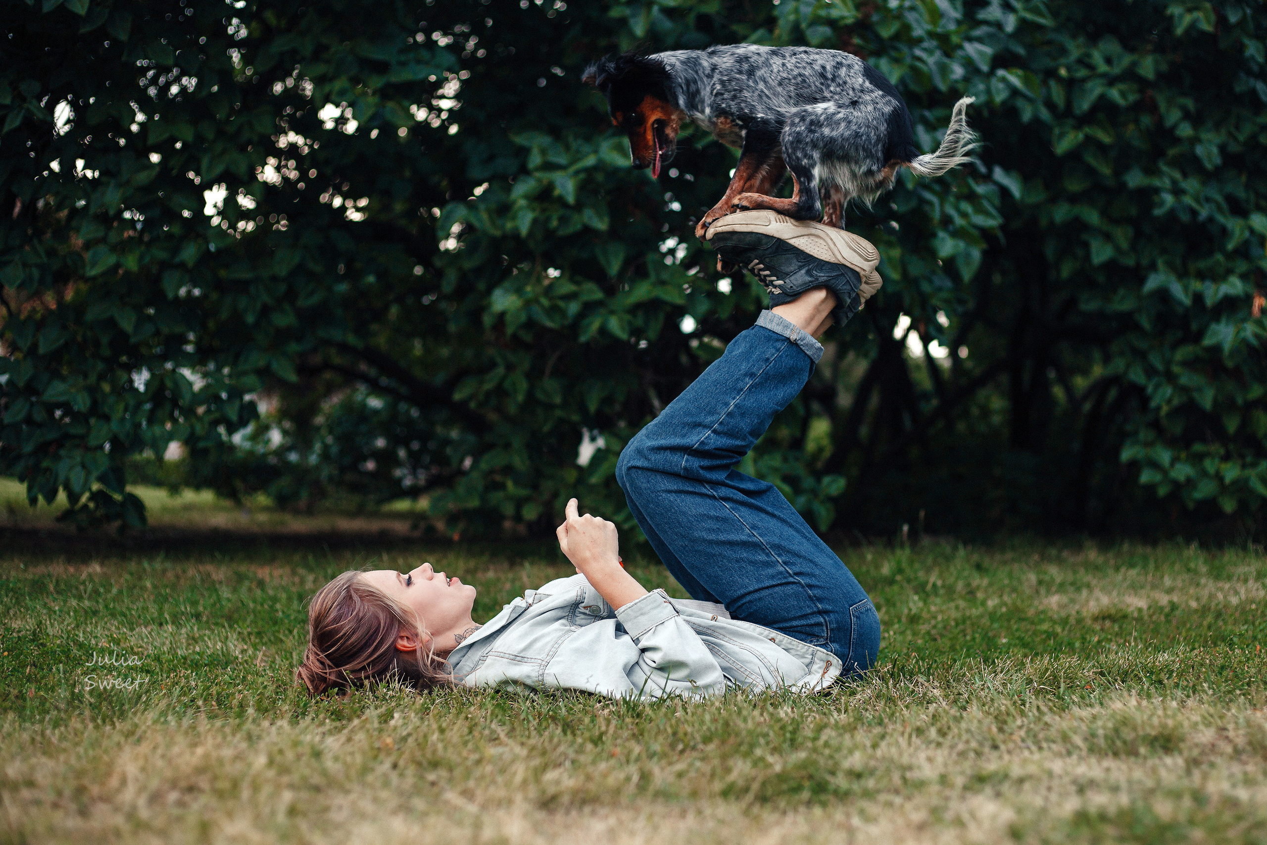 Настя с любимыми собачками. Свадебный и портретный фотограф в Липецке Юлия Свит