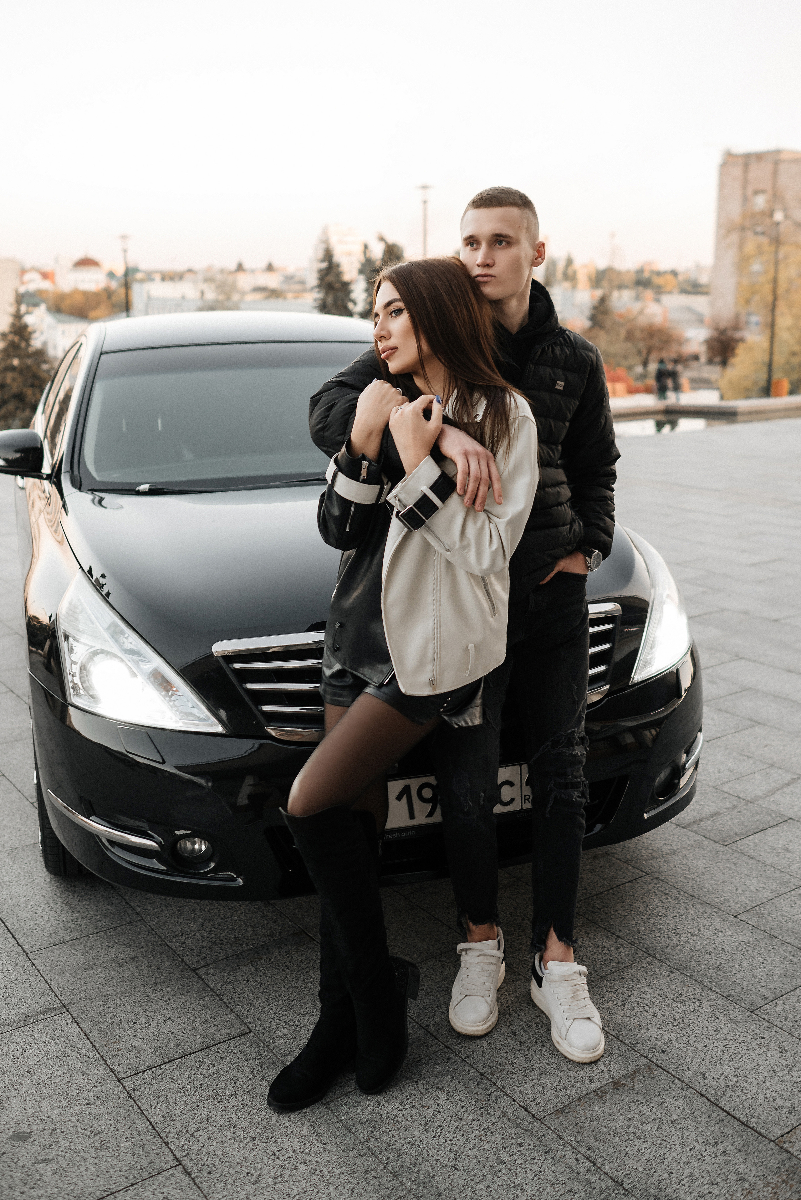 Фотопрогулка для Сони и Артёма, съемка с машиной. Свадебный и портретный фотограф в Липецке Юлия Свит