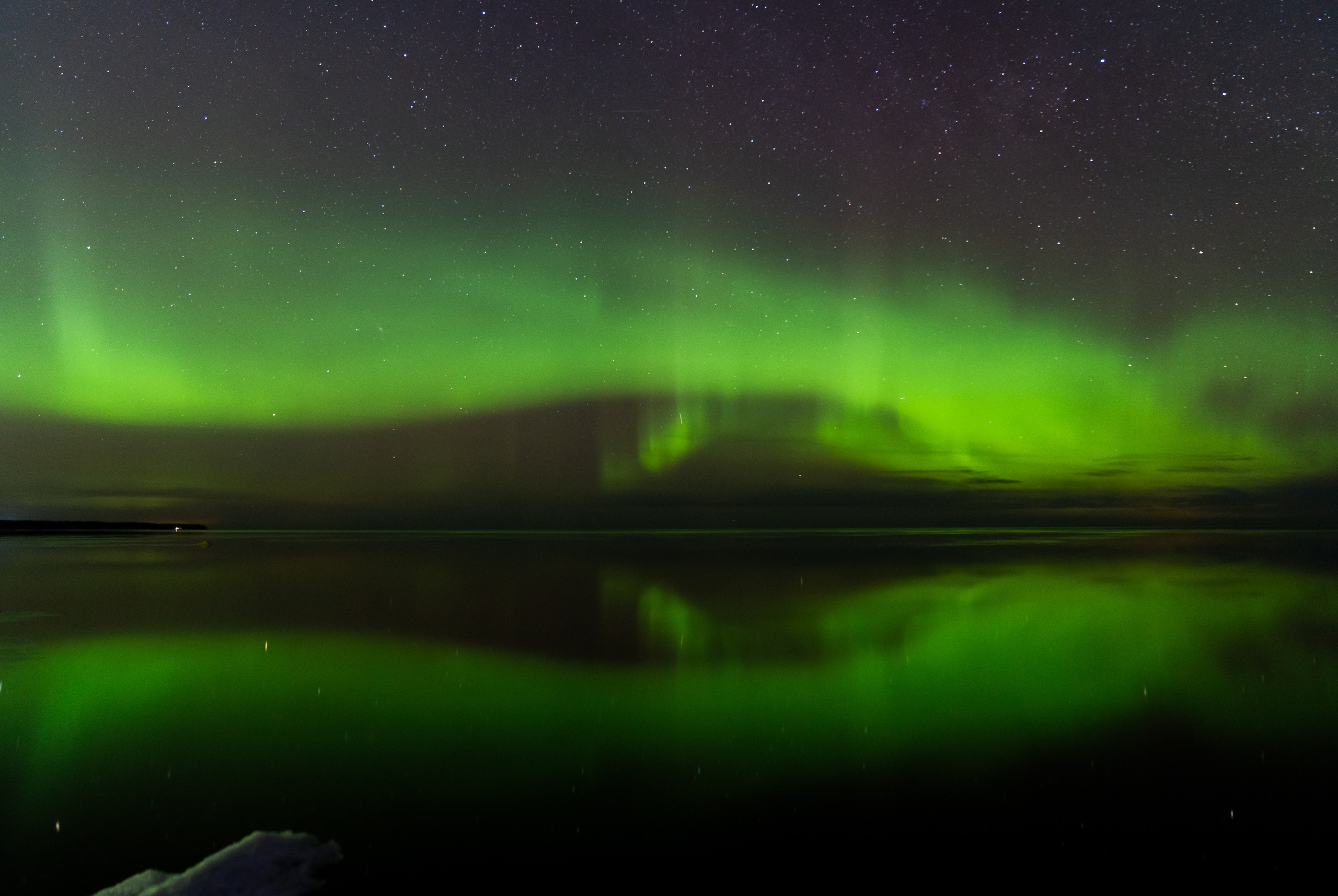 Северное сияние, северное сияние на Ладожском озере, северное сияние в Ленинградской области, пейзажи Ладожского озера, пейзажи Ладоги, ночной пейзаж