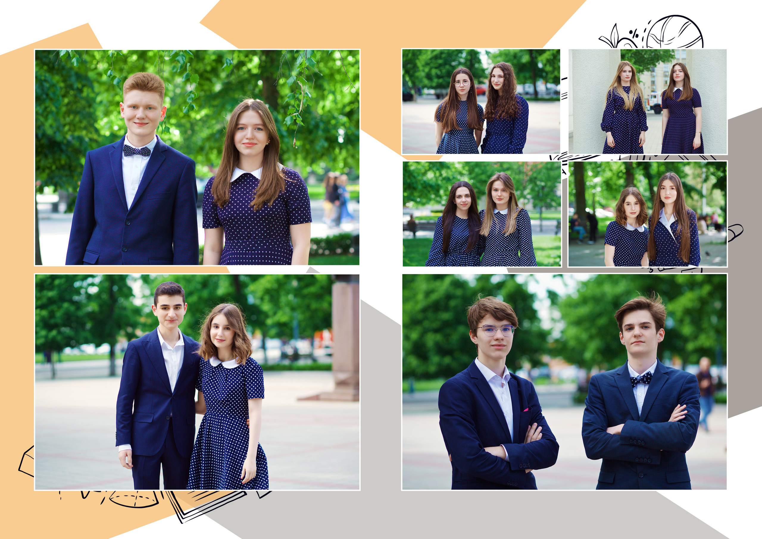 Пример школьного альбома на 20 разворотов. Профессиональный фотограф в Краснодаре Виталий Васькович