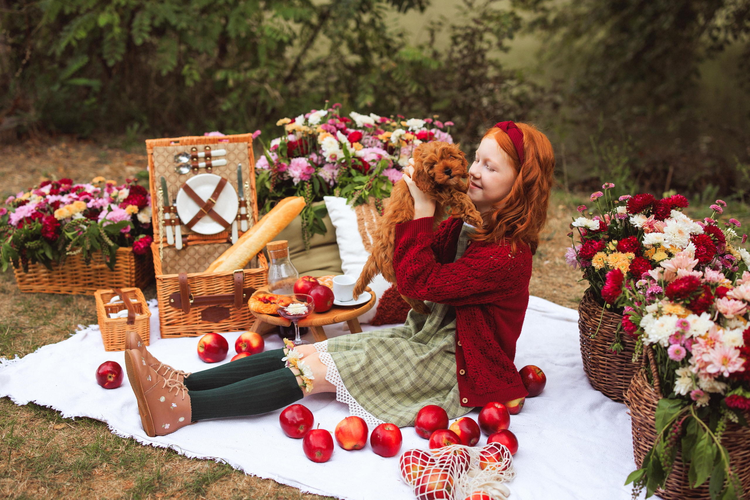 Фотосессия «Пикник», Хризантемы и Яблоки. Семейный и детский фотограф в Краснодаре Анна Трашкова