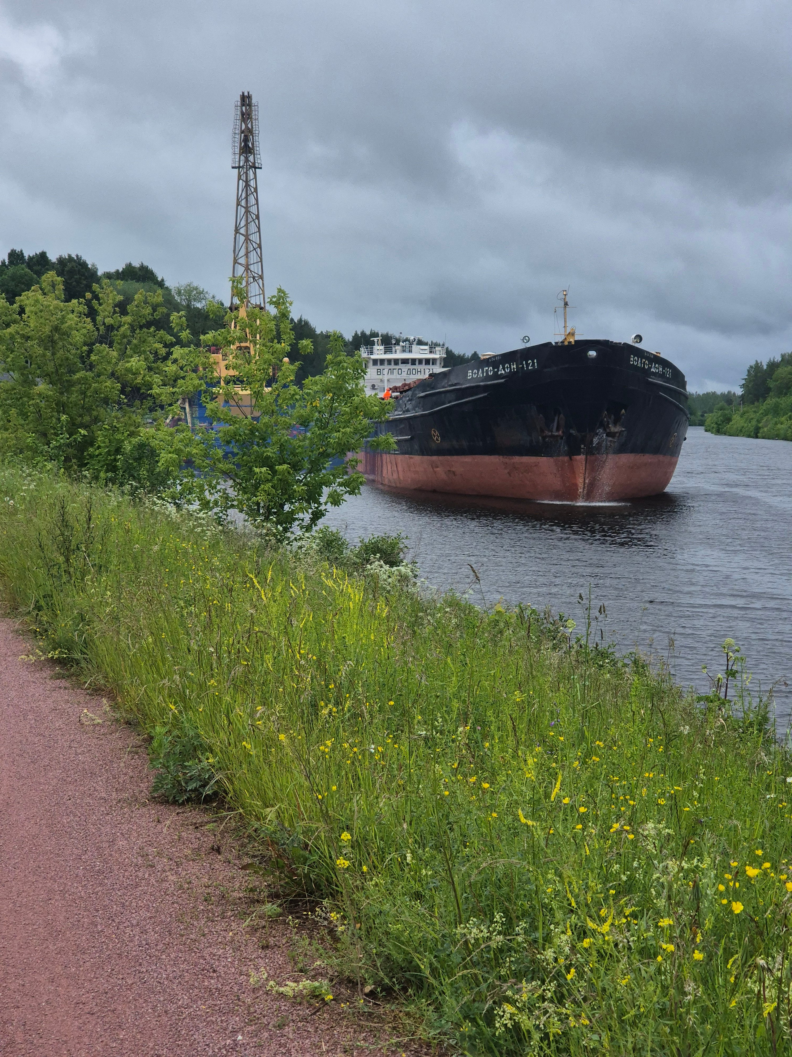 По каналу идут как пассажирские лайнеры, так и грузовые