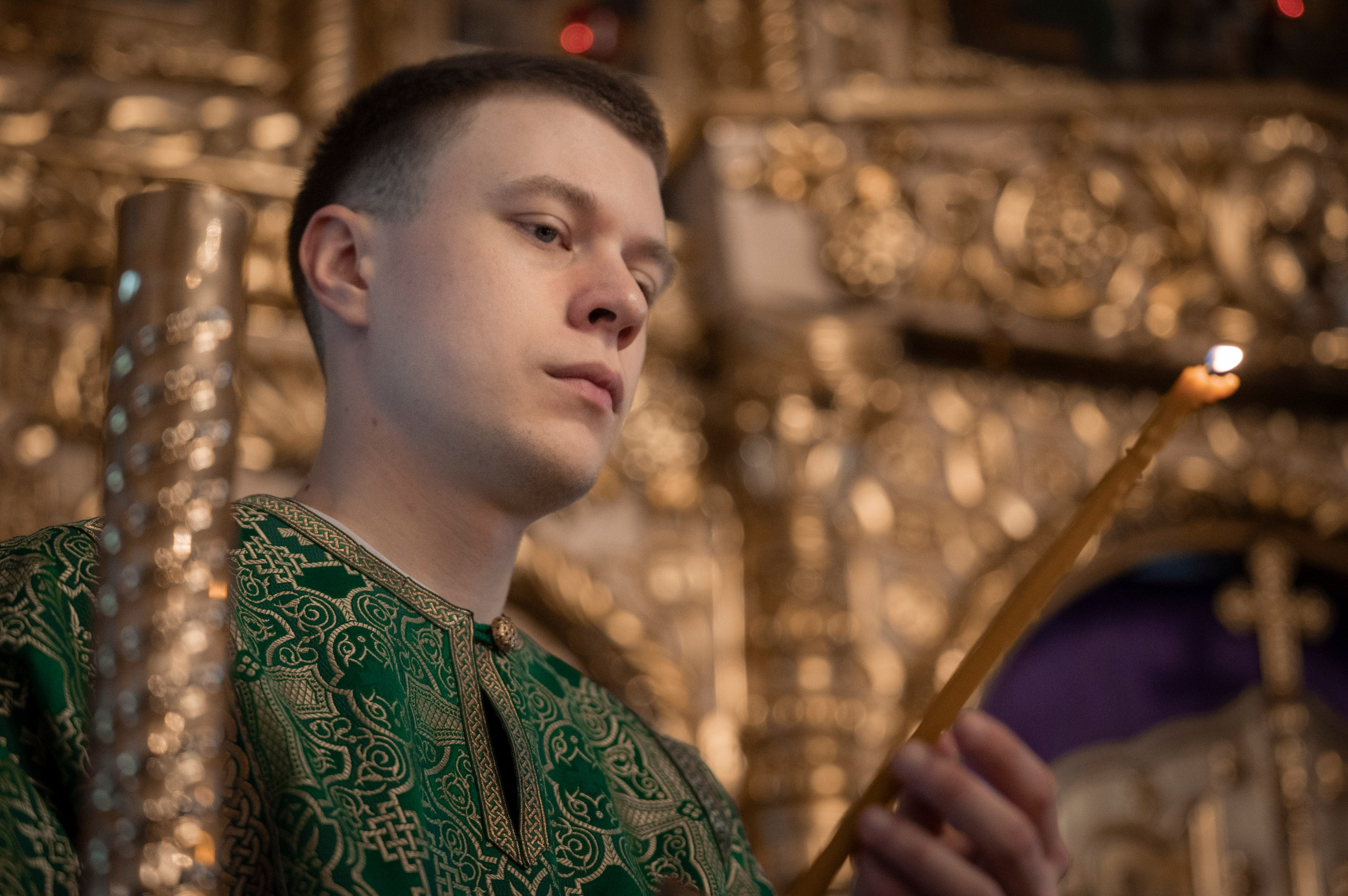 Богородский храм. Вход Господень в Иерусалим. Божественная литургия. Антон и Татьяна Денисенко — В храме