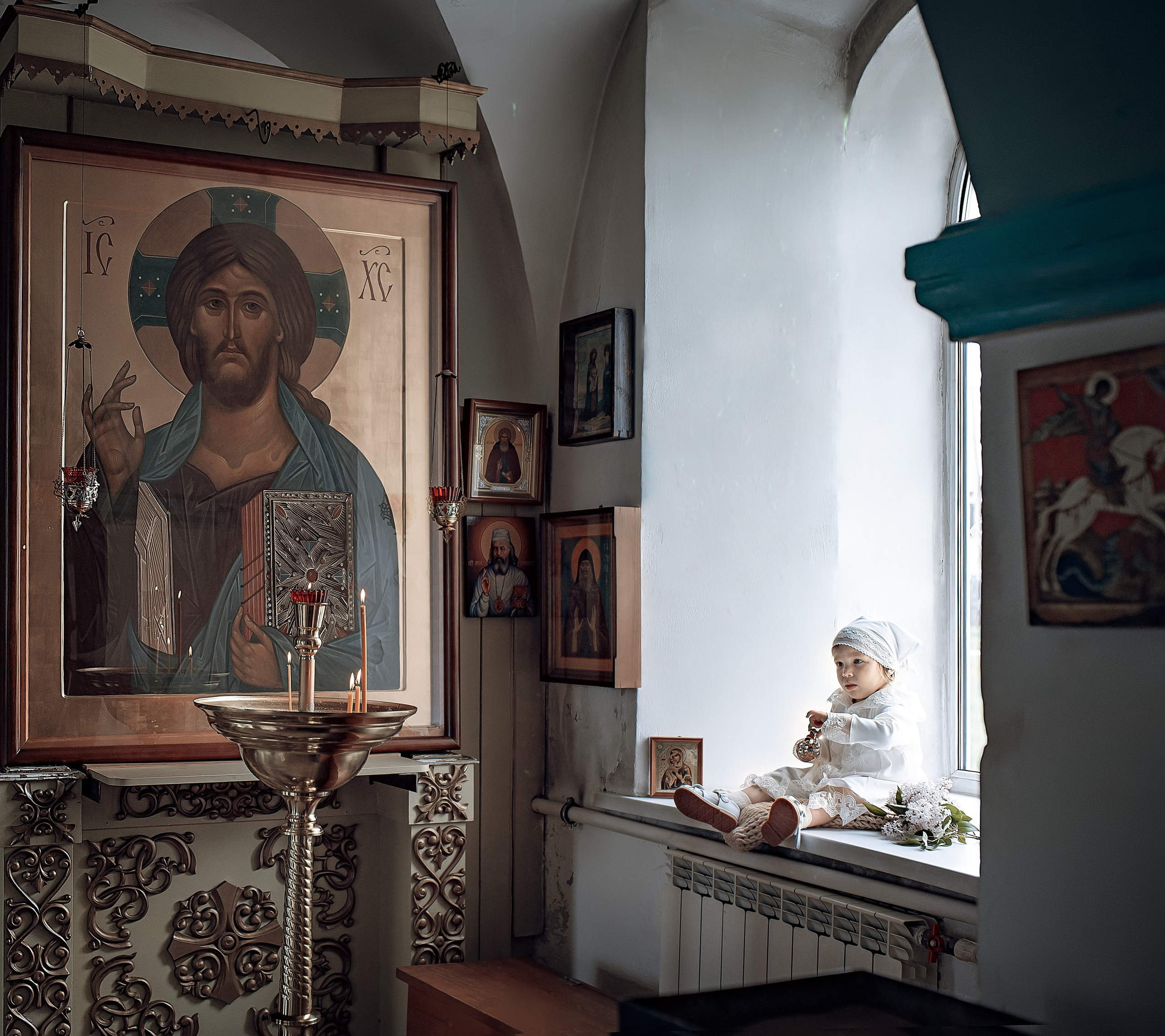 Крещение Машеньки в Свято-Троицком соборе Емельяново. Фотографы крещения/венчания  Красноярск Татьяна и Вячеслав Переваловы