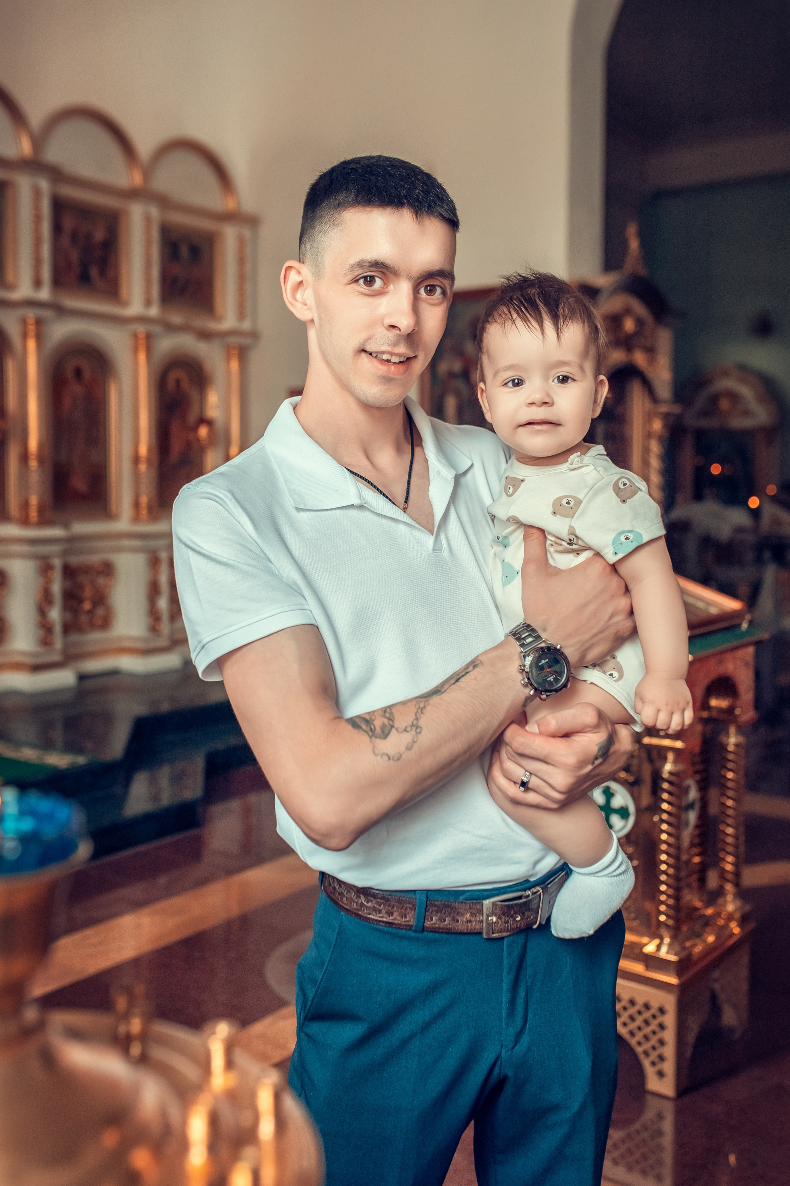 Крещение Артема в церкви Рождества Пресвятой Богородицы в Гнилицах. Екатерина Крапивина фотограф церковных Таинств в Нижний Новгороде