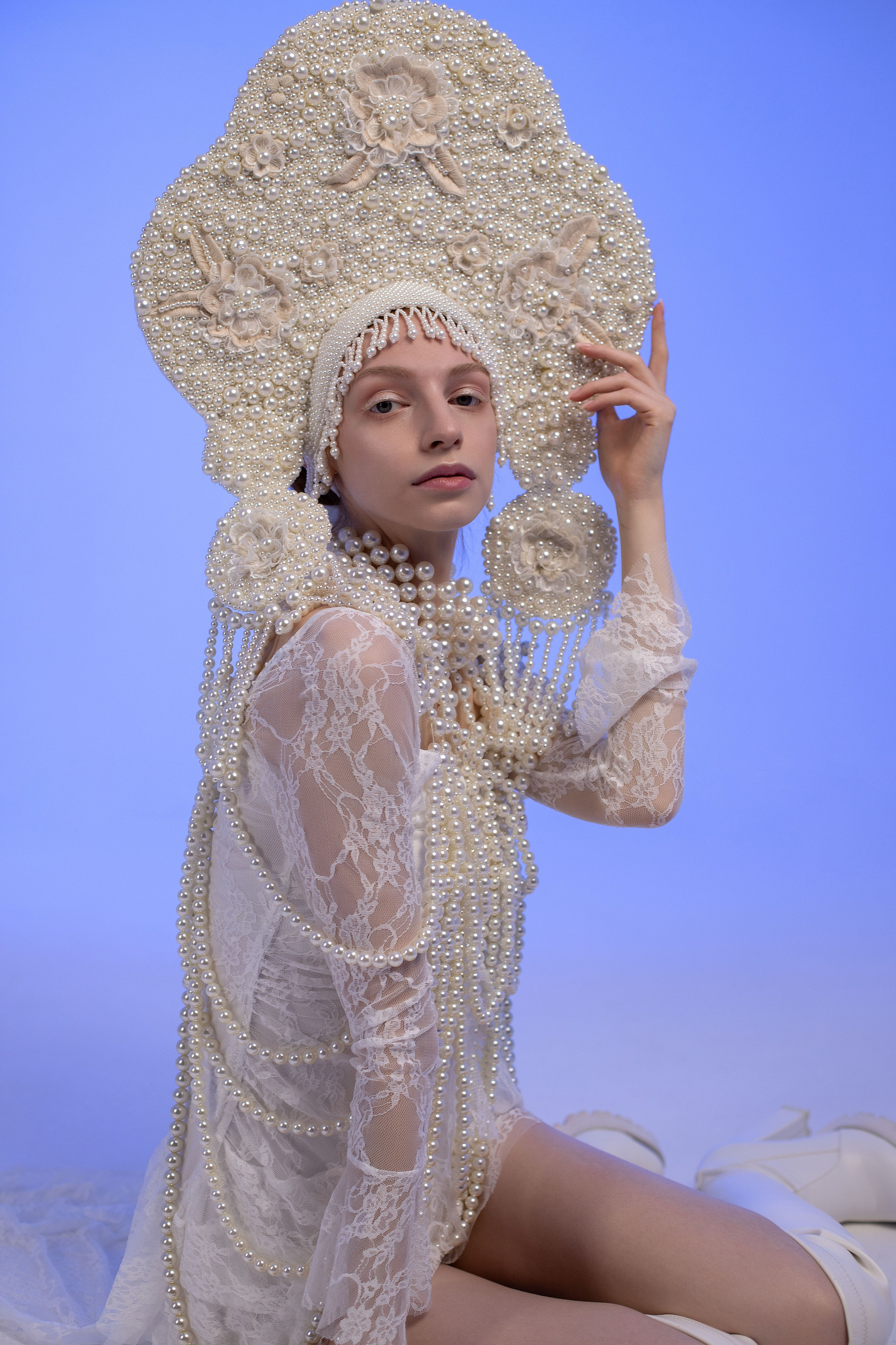 Фотопроект «Жемчужный кокошник в стиле Fashion». Женский и портретный фотограф Мила Прошина. Краснодаар