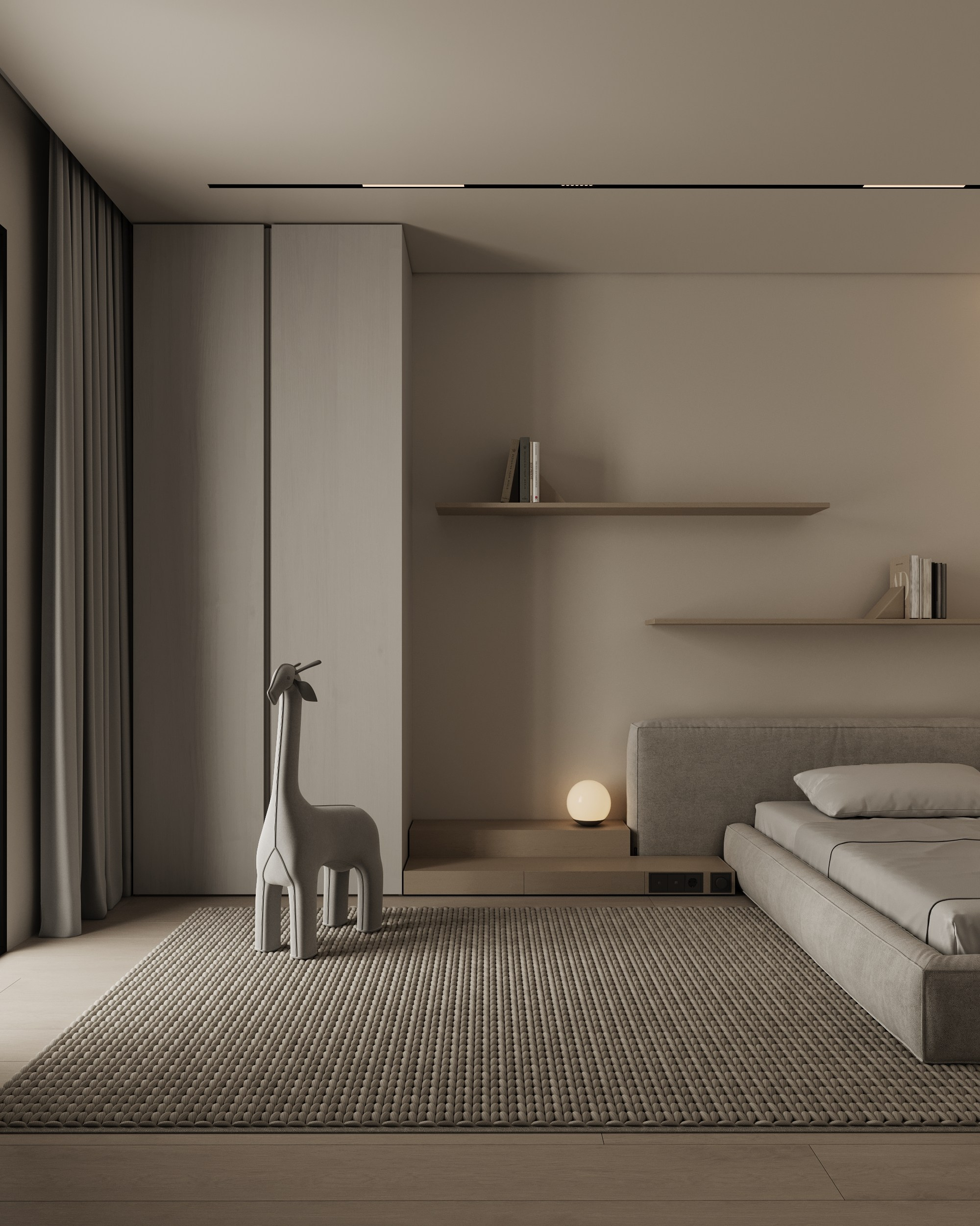 Minimalist children's bedroom. Denis Konarev | Architectural Visualization Studio
