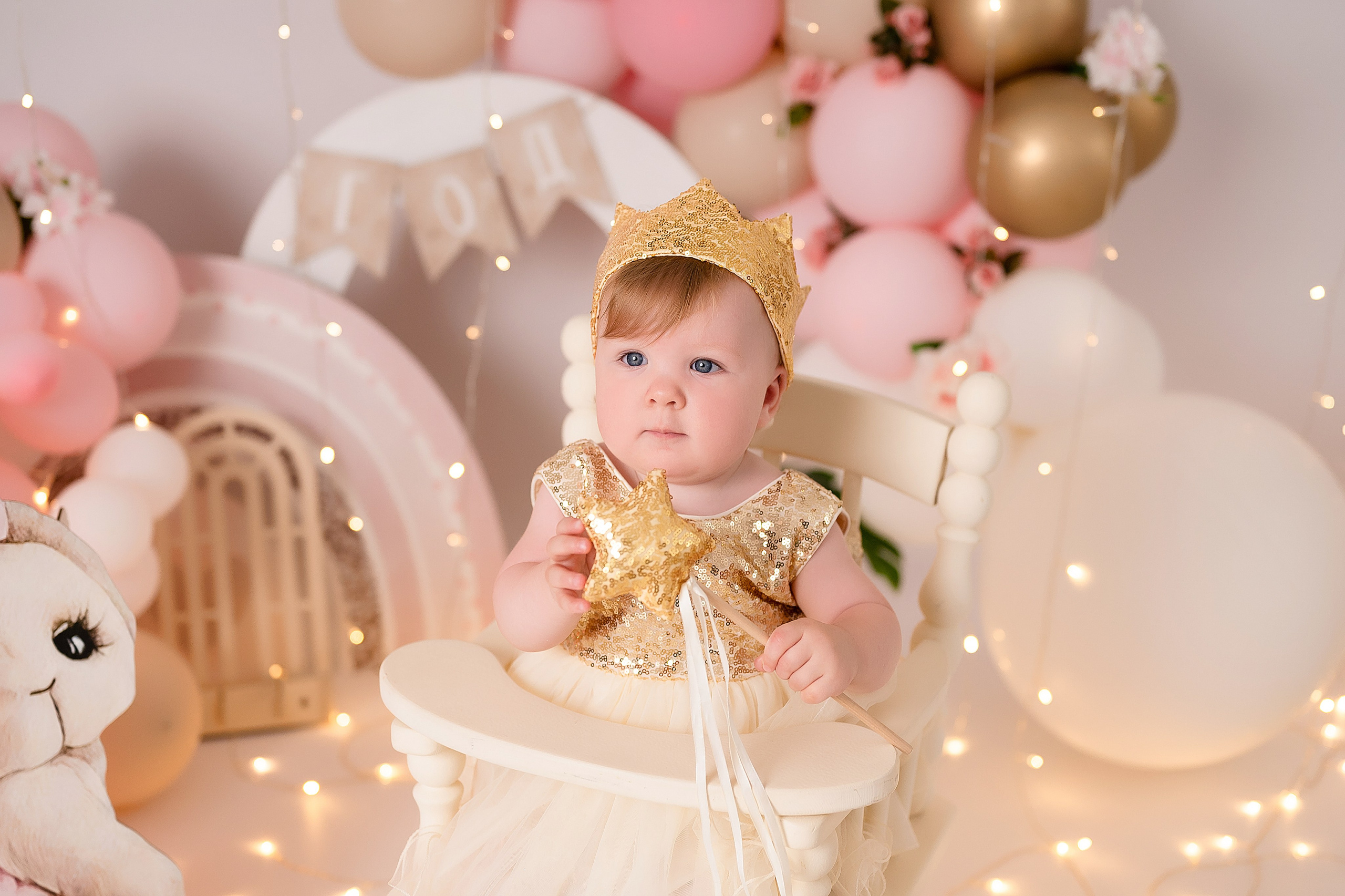 Машеньке Годик. Детский и семейный фотограф в Красноярске. Фотосессии новорожденных малышей до 1 месяца