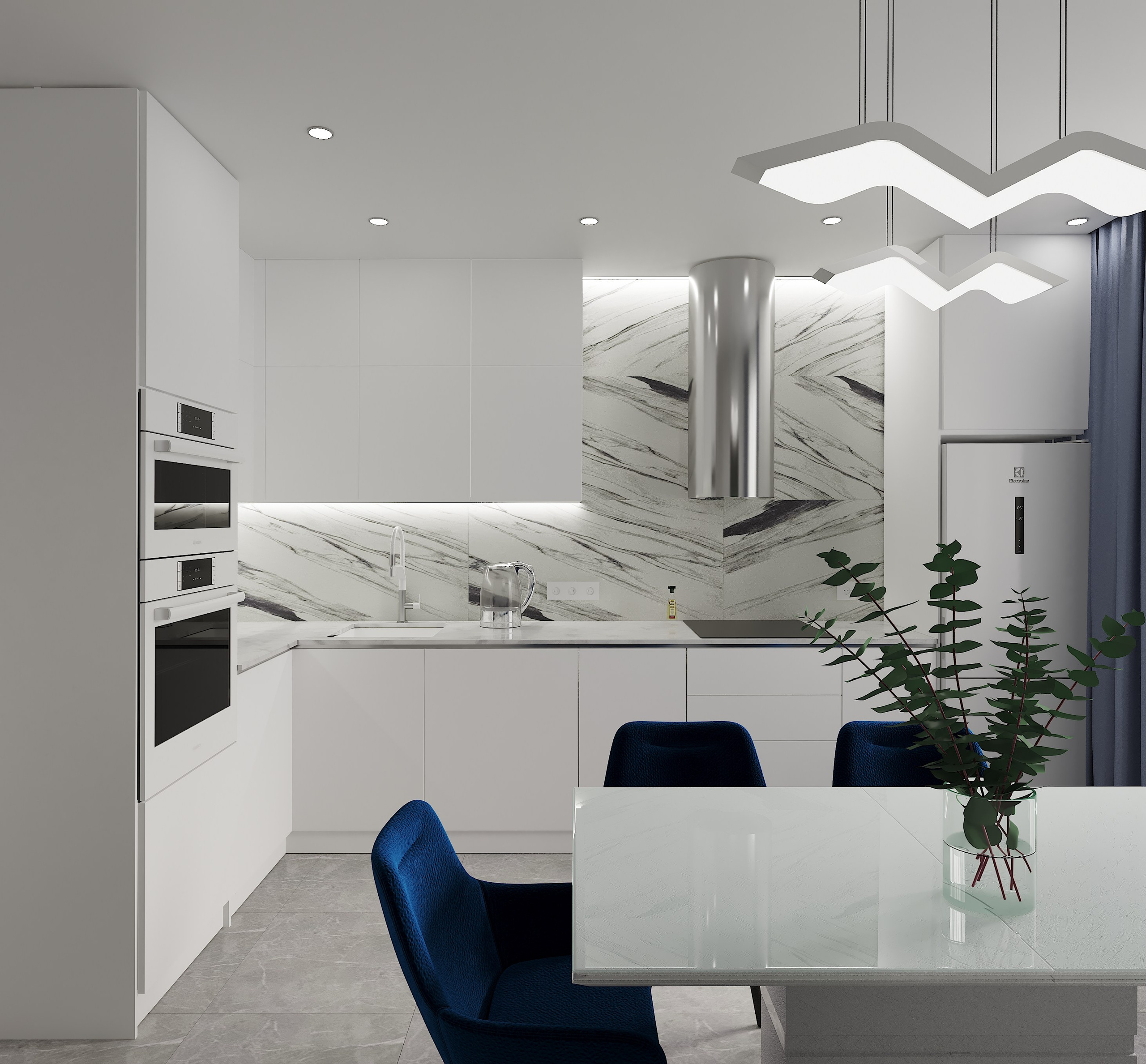 Интерьер в современном стиле с яркими акцентами г. Москва. Lina architector | Дизайн интерьера