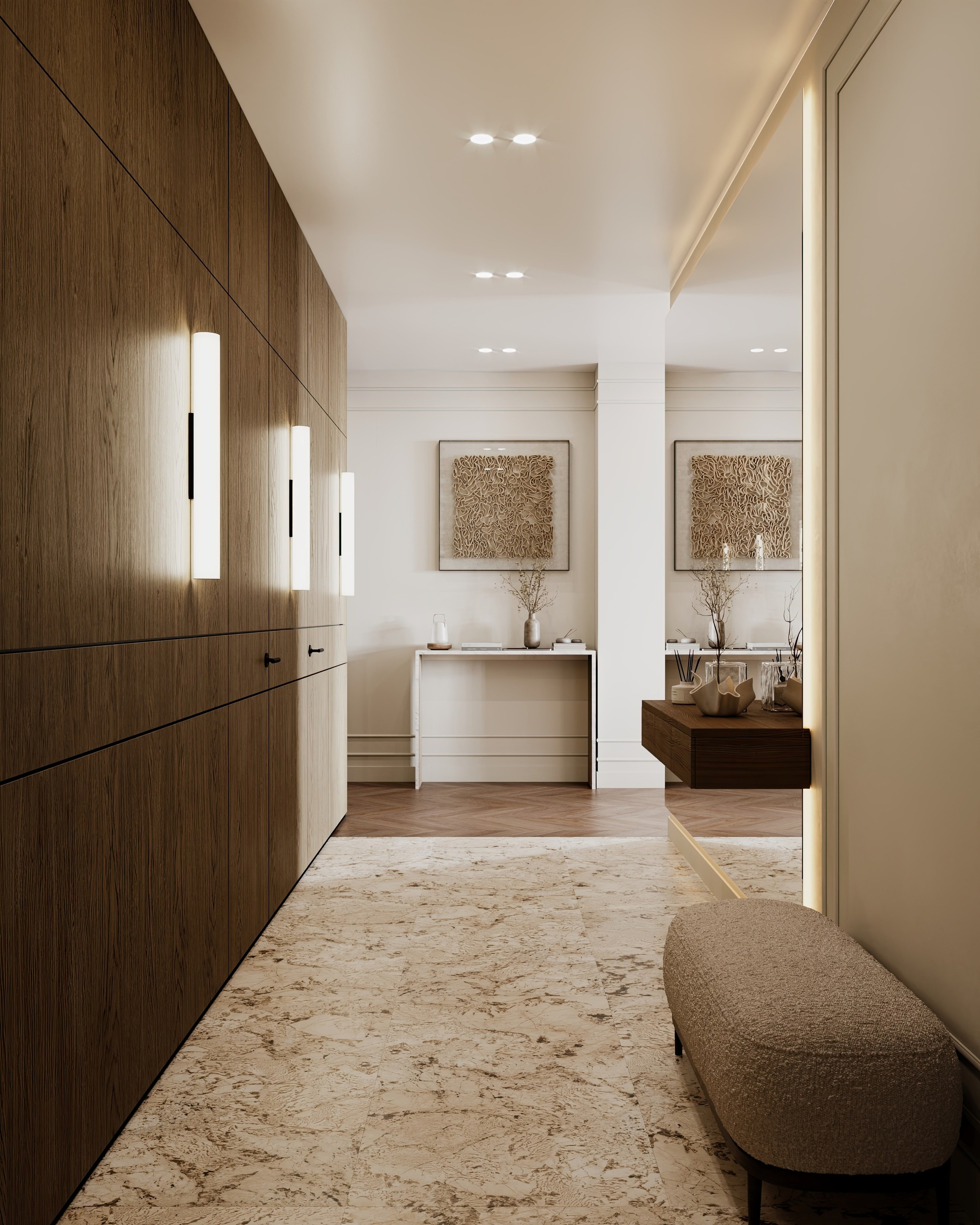 Полянка кухня-гостиная-прихожая-коридор. Визуализатор Векшина Елена