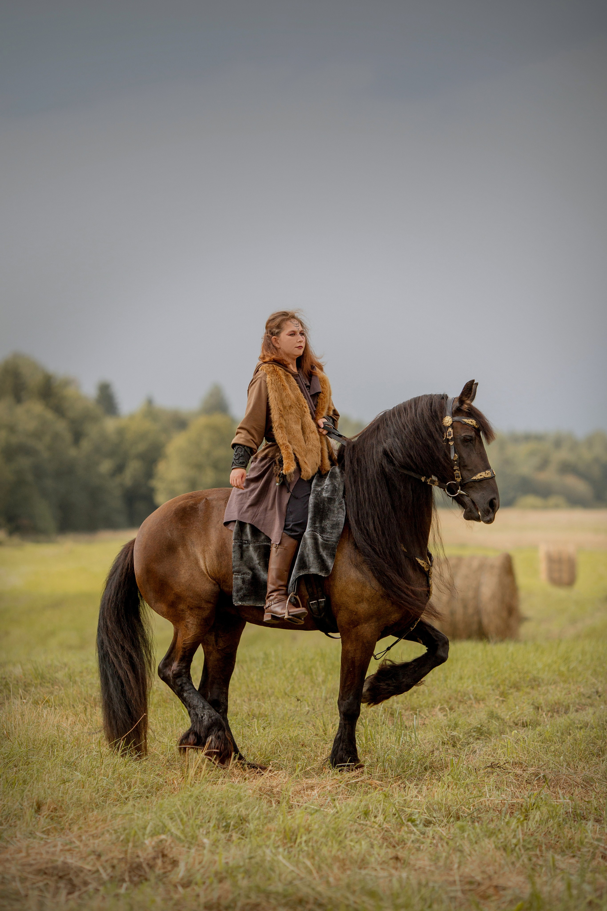 Фотосессия с лошадью в стиле викингов