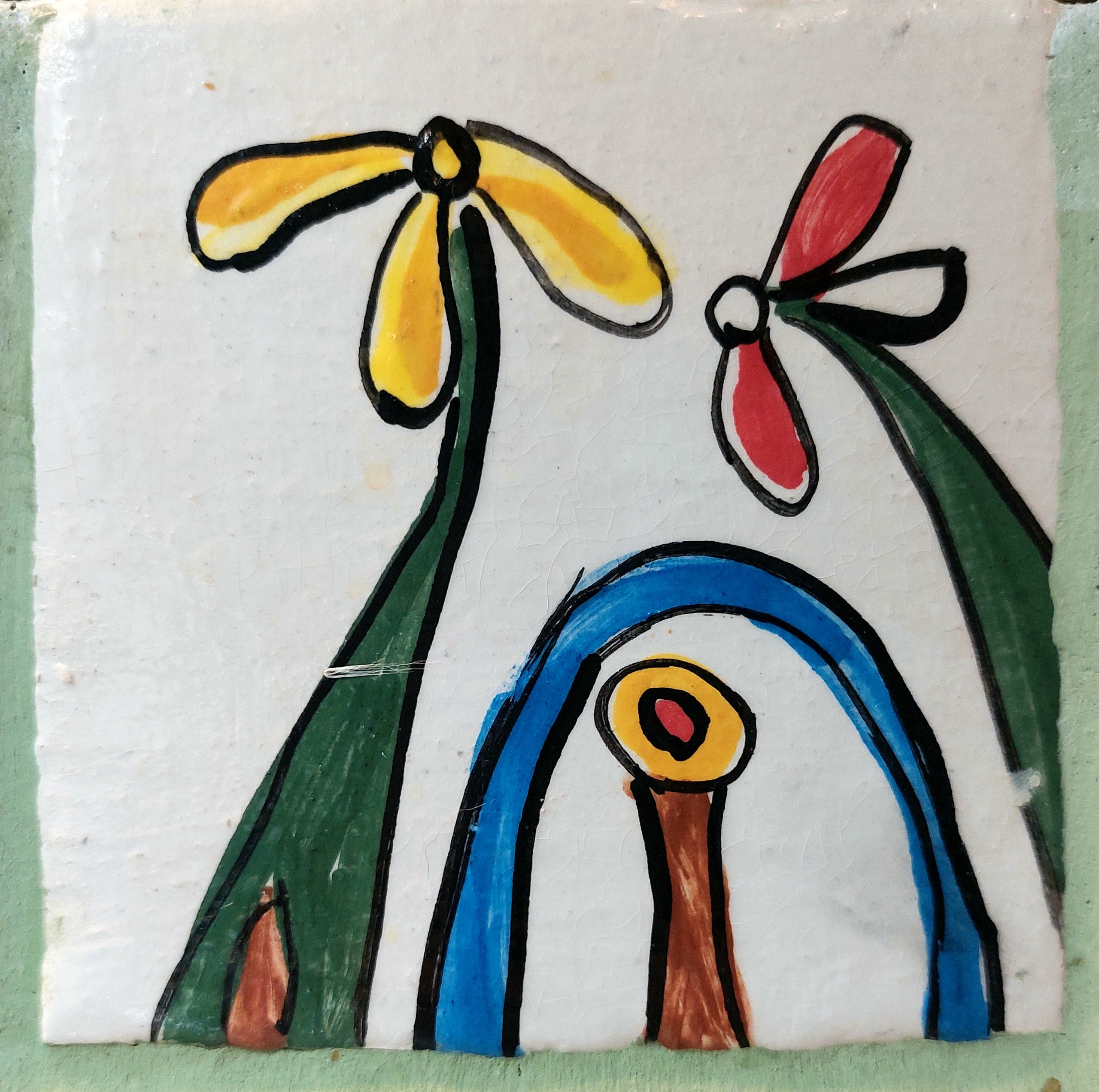 Много плиток-цветочков. Керамика с историей. Елена Рогалёва