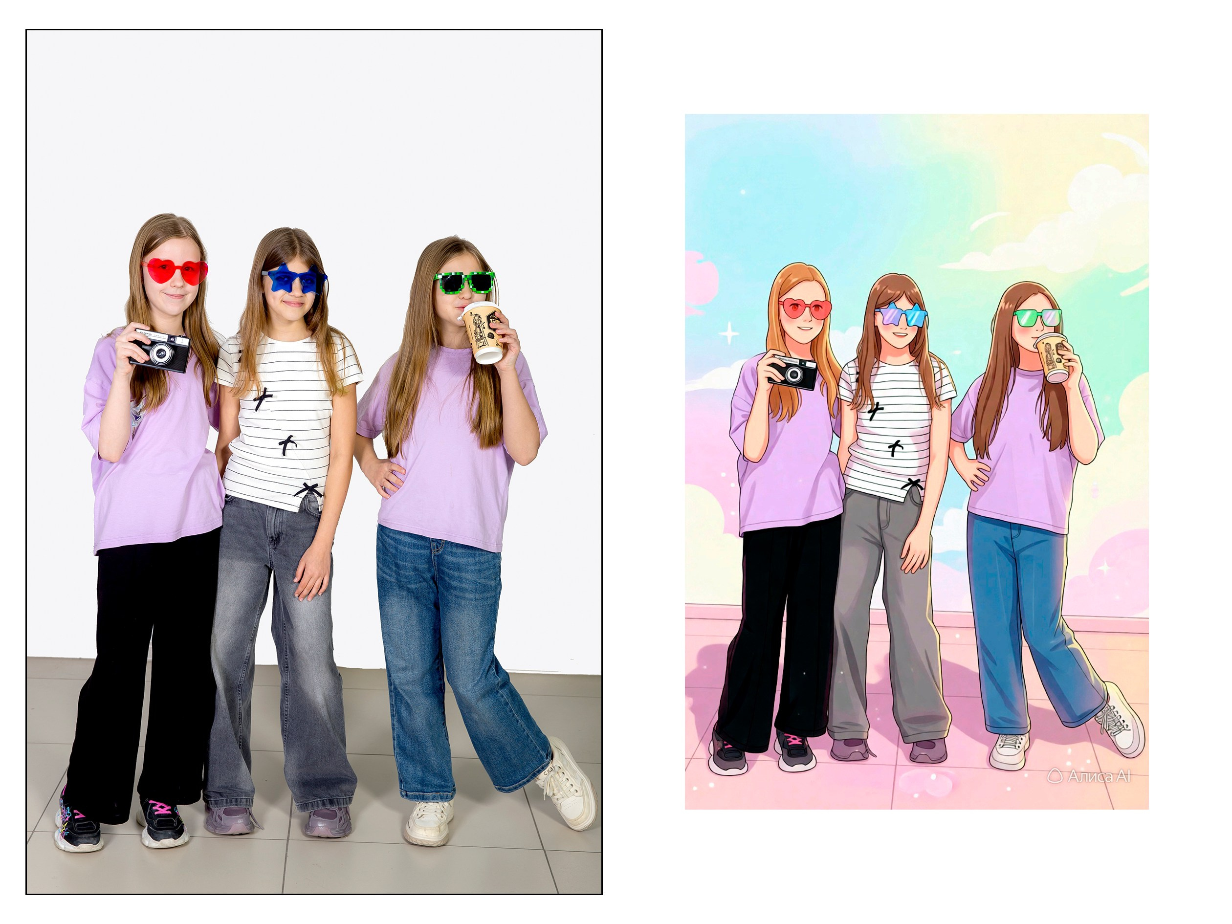 4А в СТУДИИ + АНИМЕ от ИИ Алиса. Семейный фотограф в Новороссийске Игорь Белослюдцев
