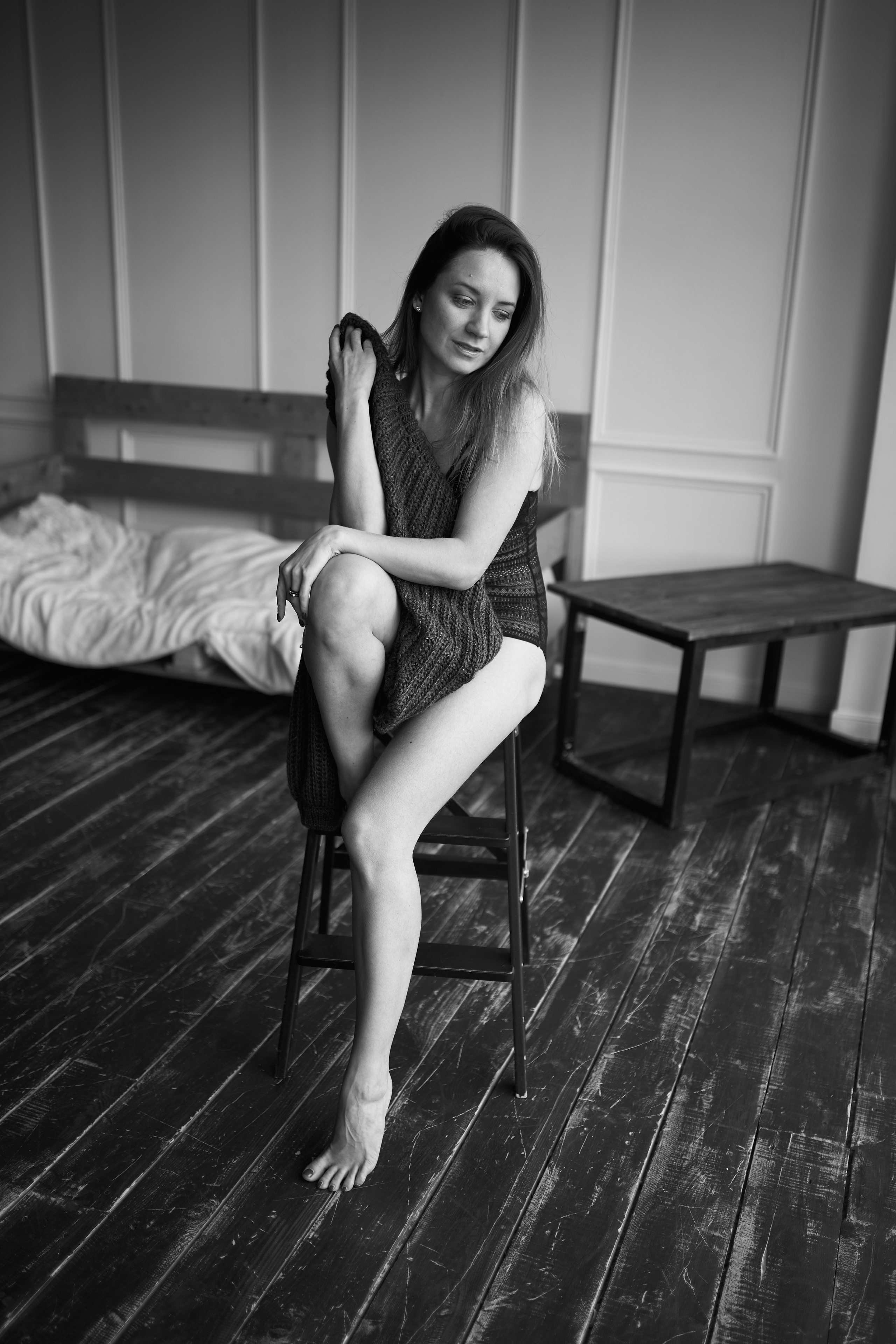 Фотосессия в черно белом стиле, женский черно-белый портрет. Фотограф в Сочи Катя Гончарова