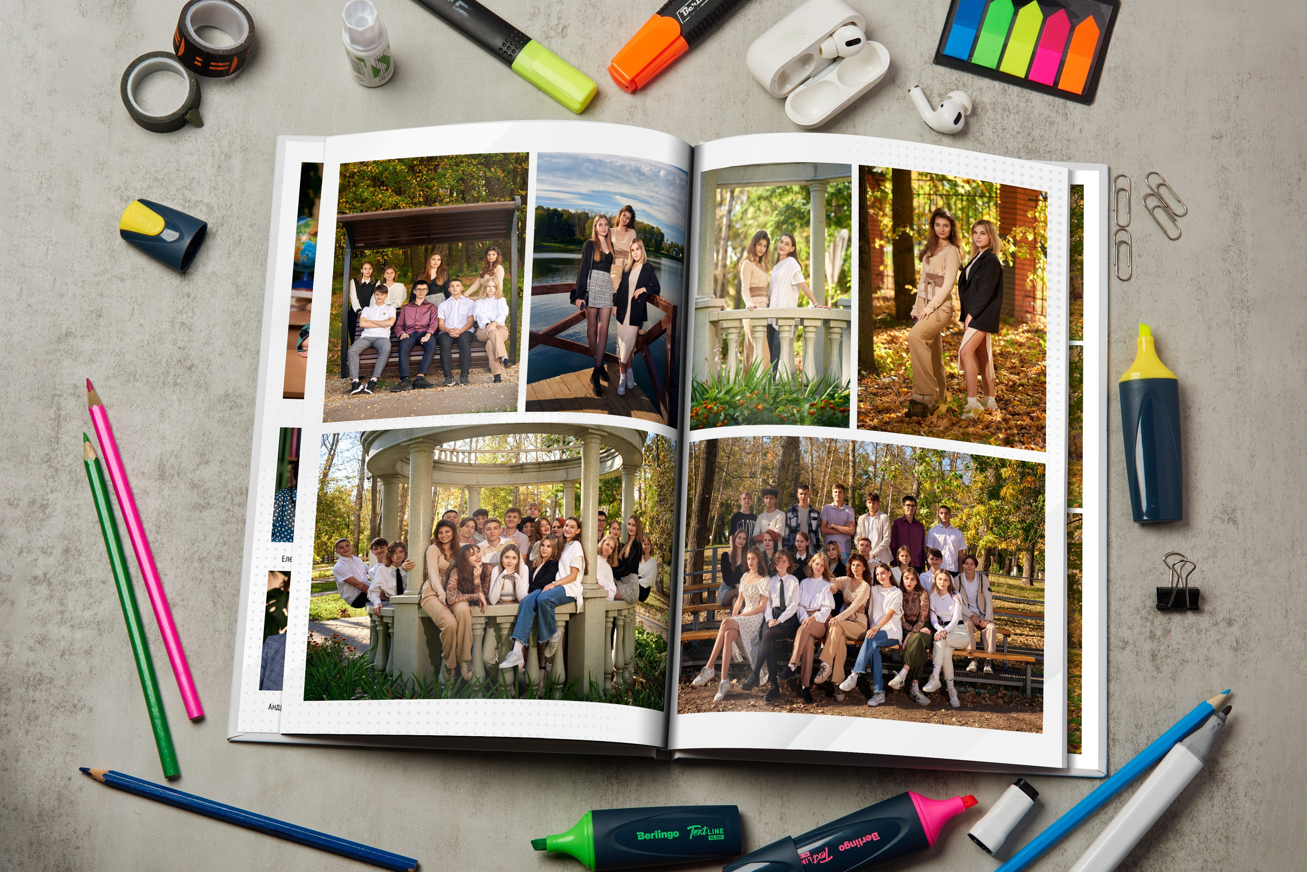 Персональные альбомы на тонких листах (постраничные). Школьный фотограф в Туле Владимир Греков. Выпускные альбомы