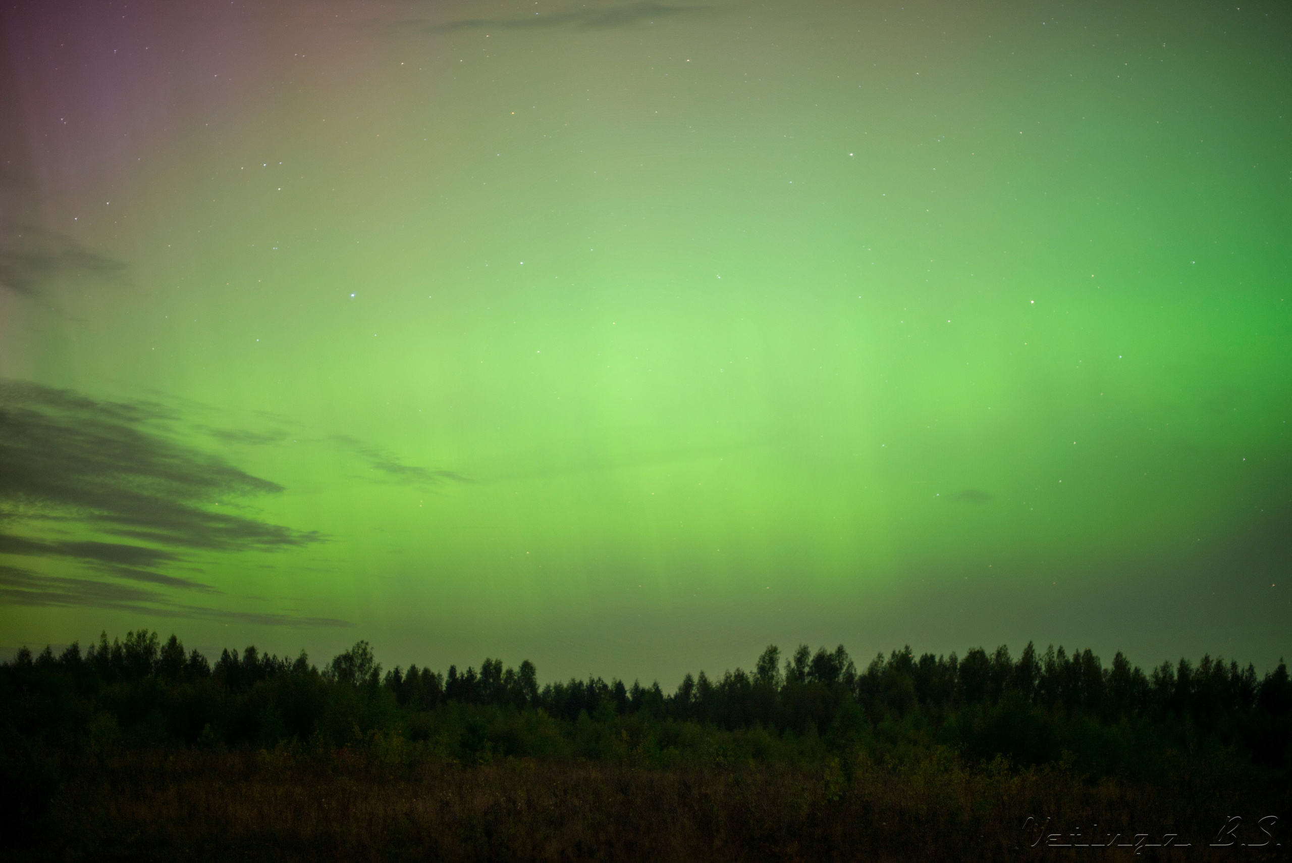 Северное сияние. Фотограф в Ветлуге Сергей Белов (VETLUGA B.S.)