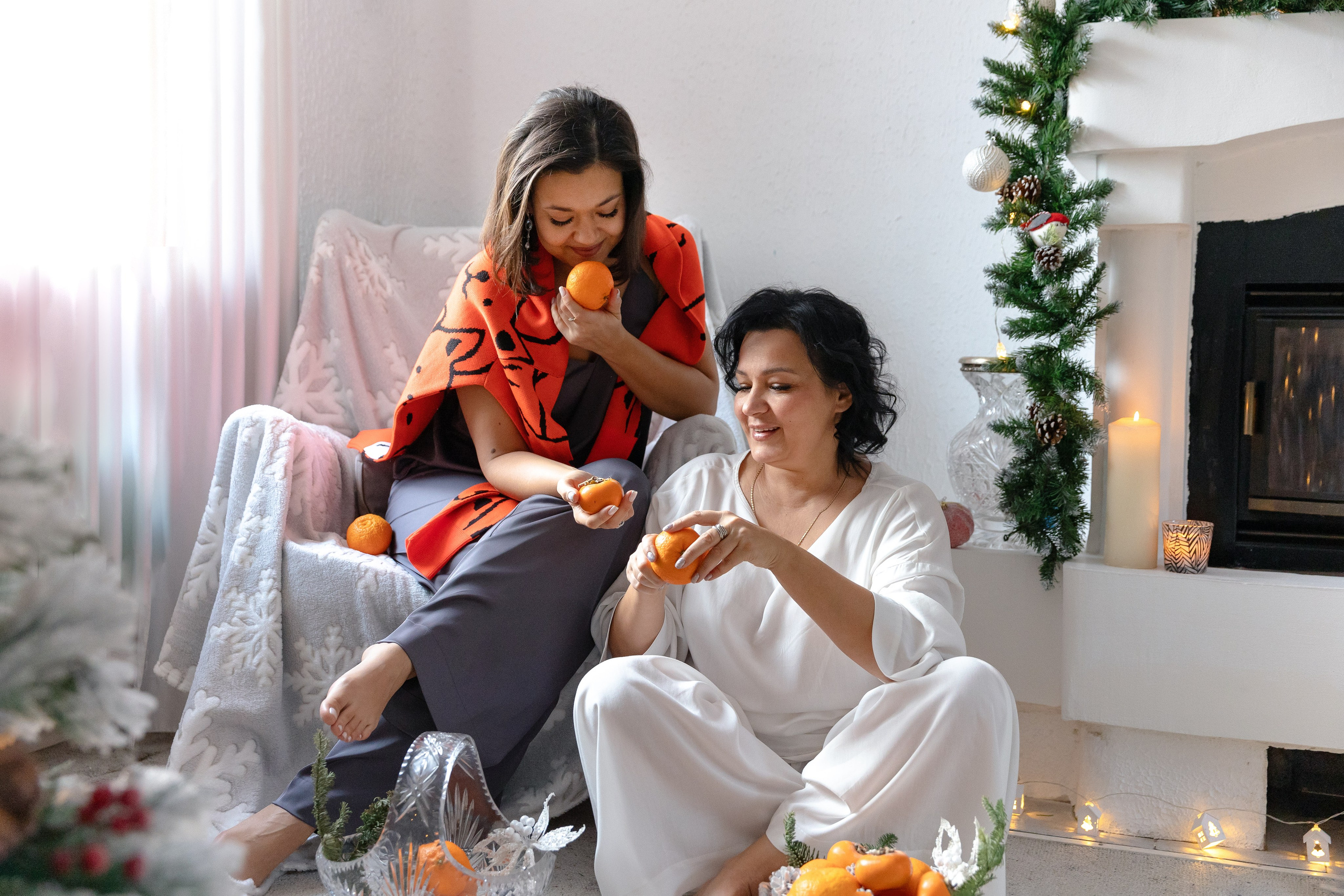 Новогодняя фотосессия в стиле дочки-матери