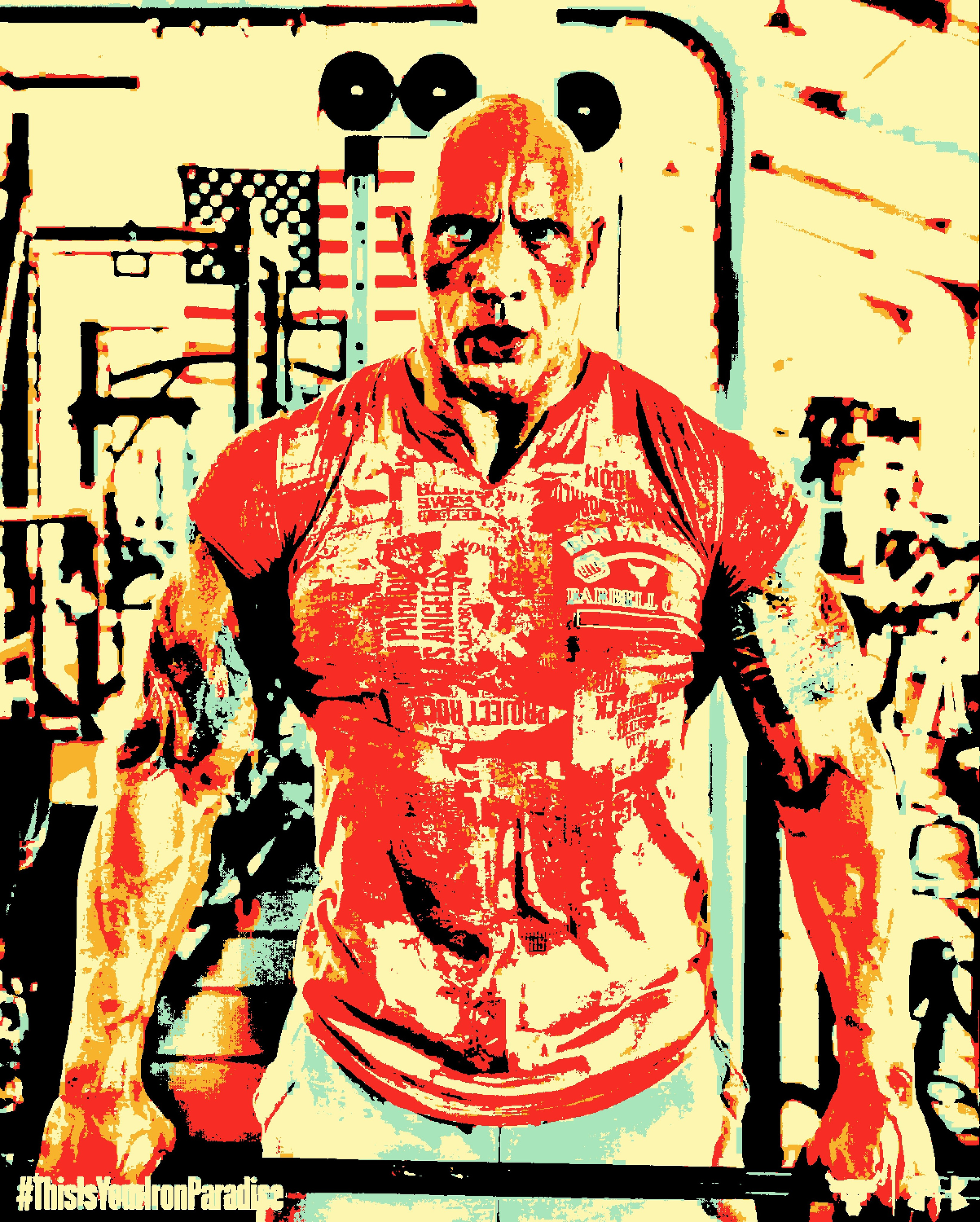 Дуэйн Джонсон (Dwayne Johnson). Визуальный арт пиксельный художник Василь Пиксель