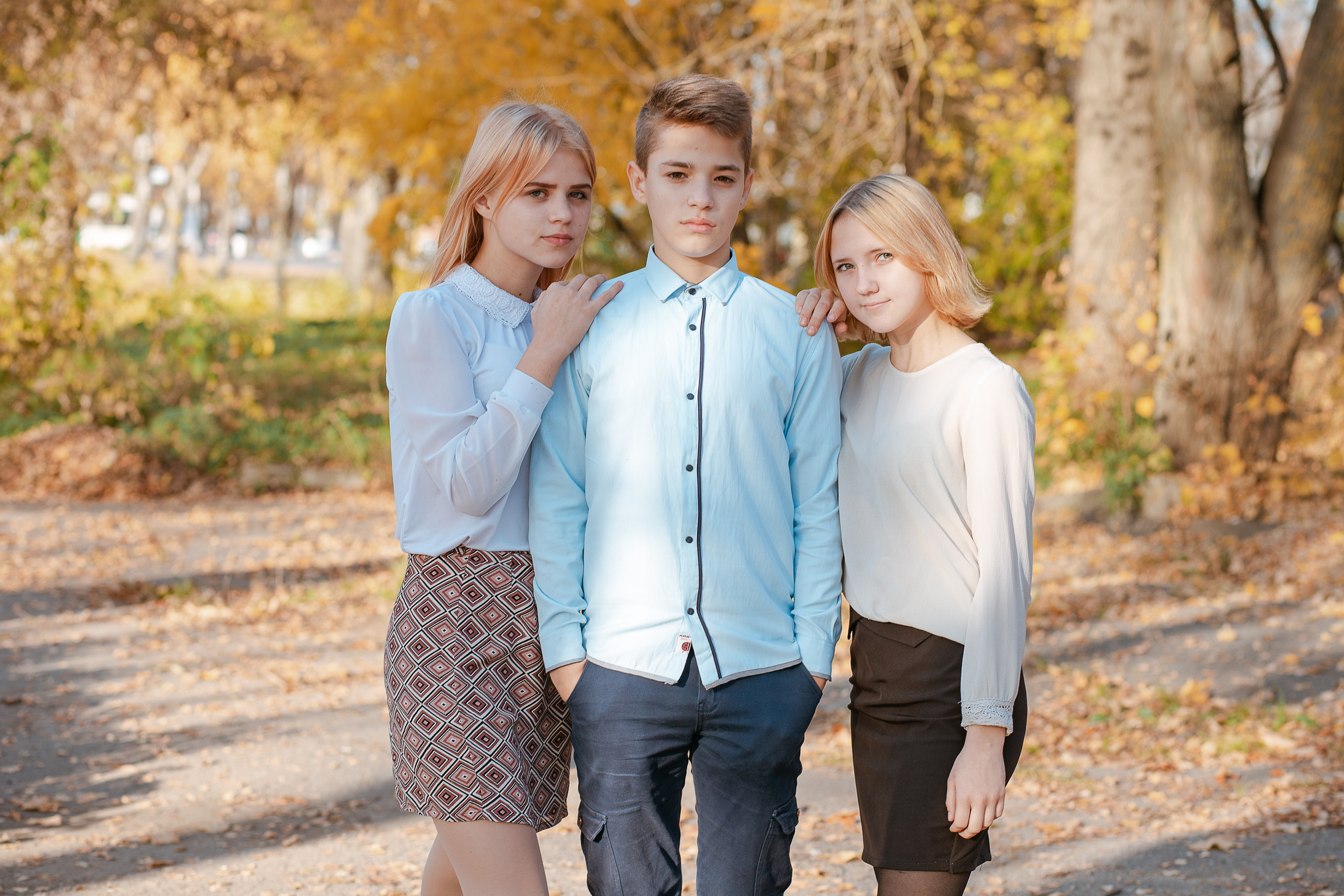 Фотосессия для выпускного альбома. Осень. Студия выпускных альбомов Остров