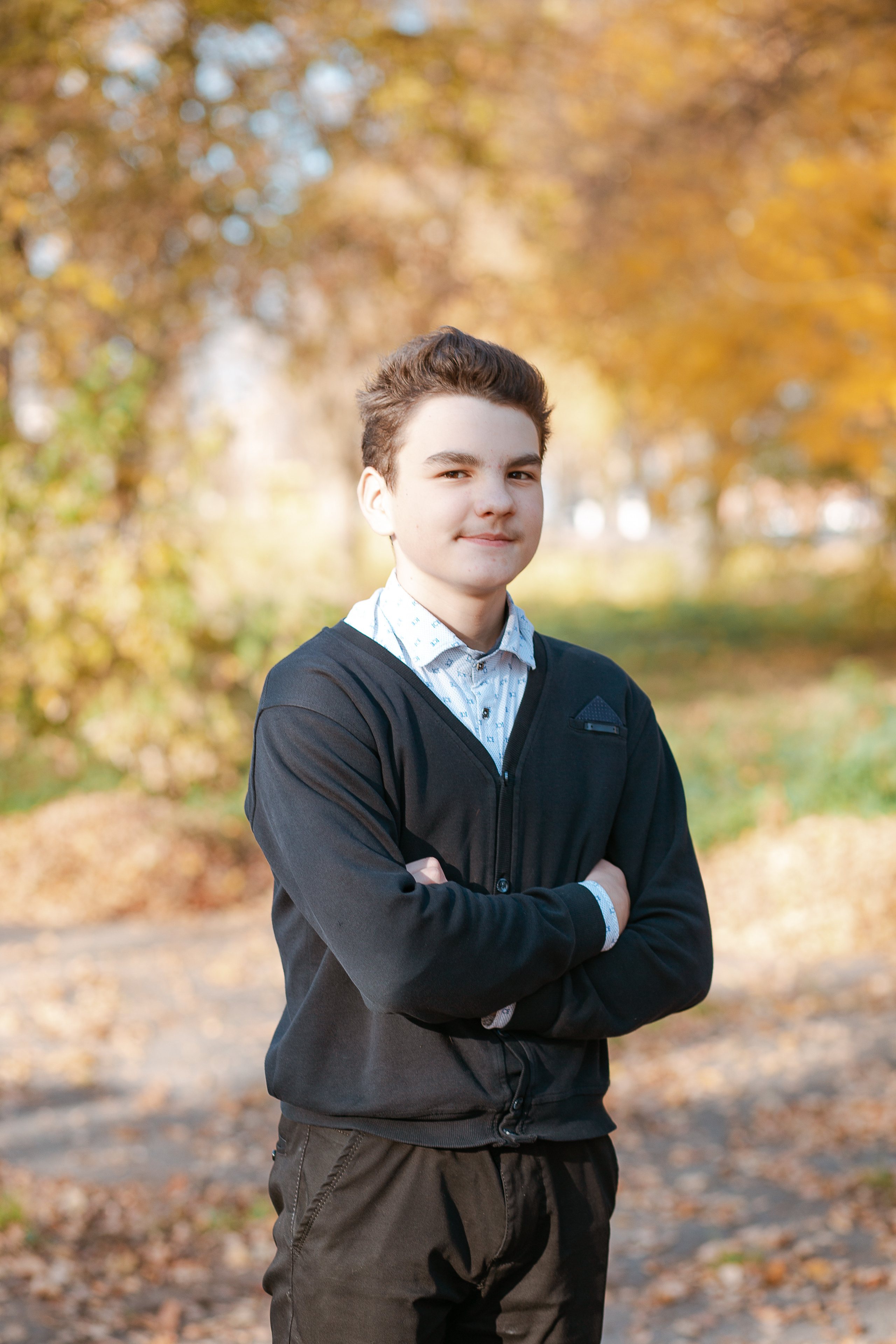 Фотосессия для выпускного альбома. Осень. Студия выпускных альбомов Остров