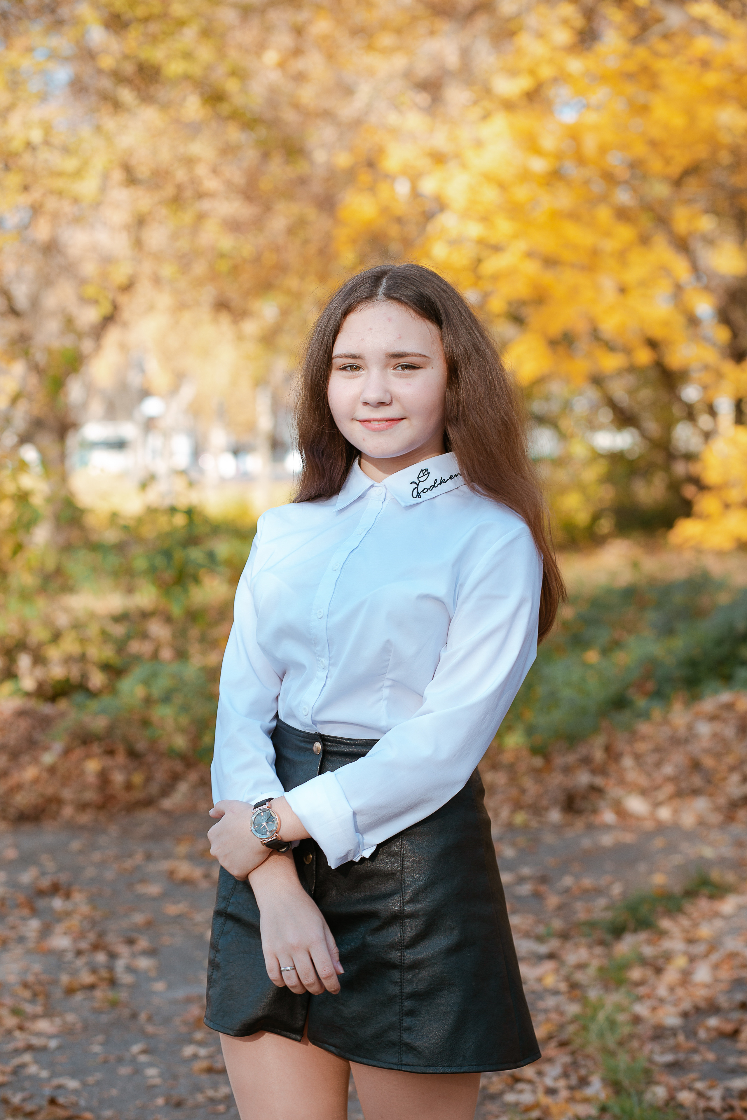 Осенняя фотосессия для выпускного альбома. Студия выпускных альбомов Остров