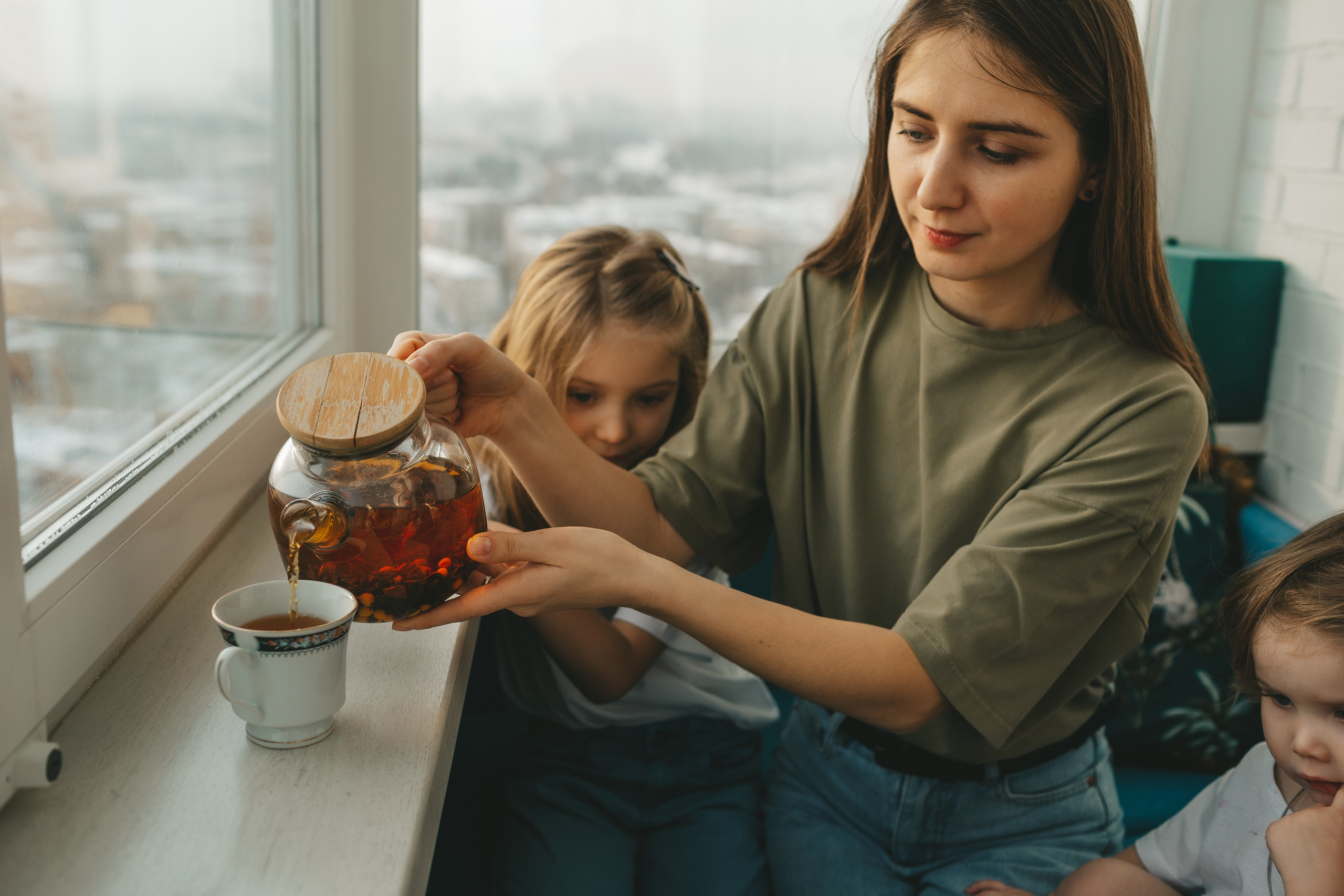 Семья Пети и Алёны (домашняя фотосессия). Семейный и детский фотограф и видеограф в Москве, Дрокина Наталья
