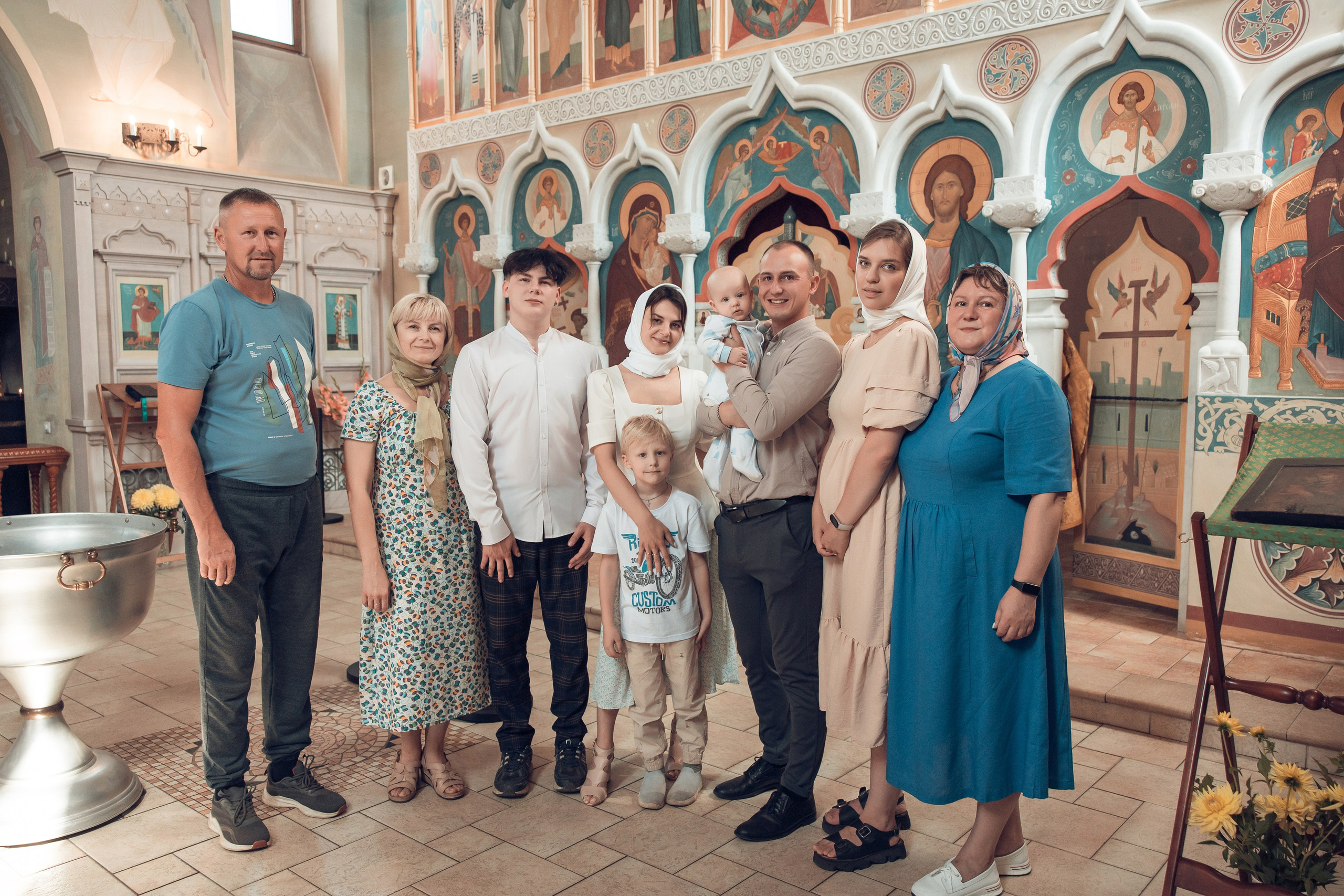 Таинство Крещения Василия. Храм в честь иконы «Всецарица». Семейный фотограф в Рязани и Рязанской области