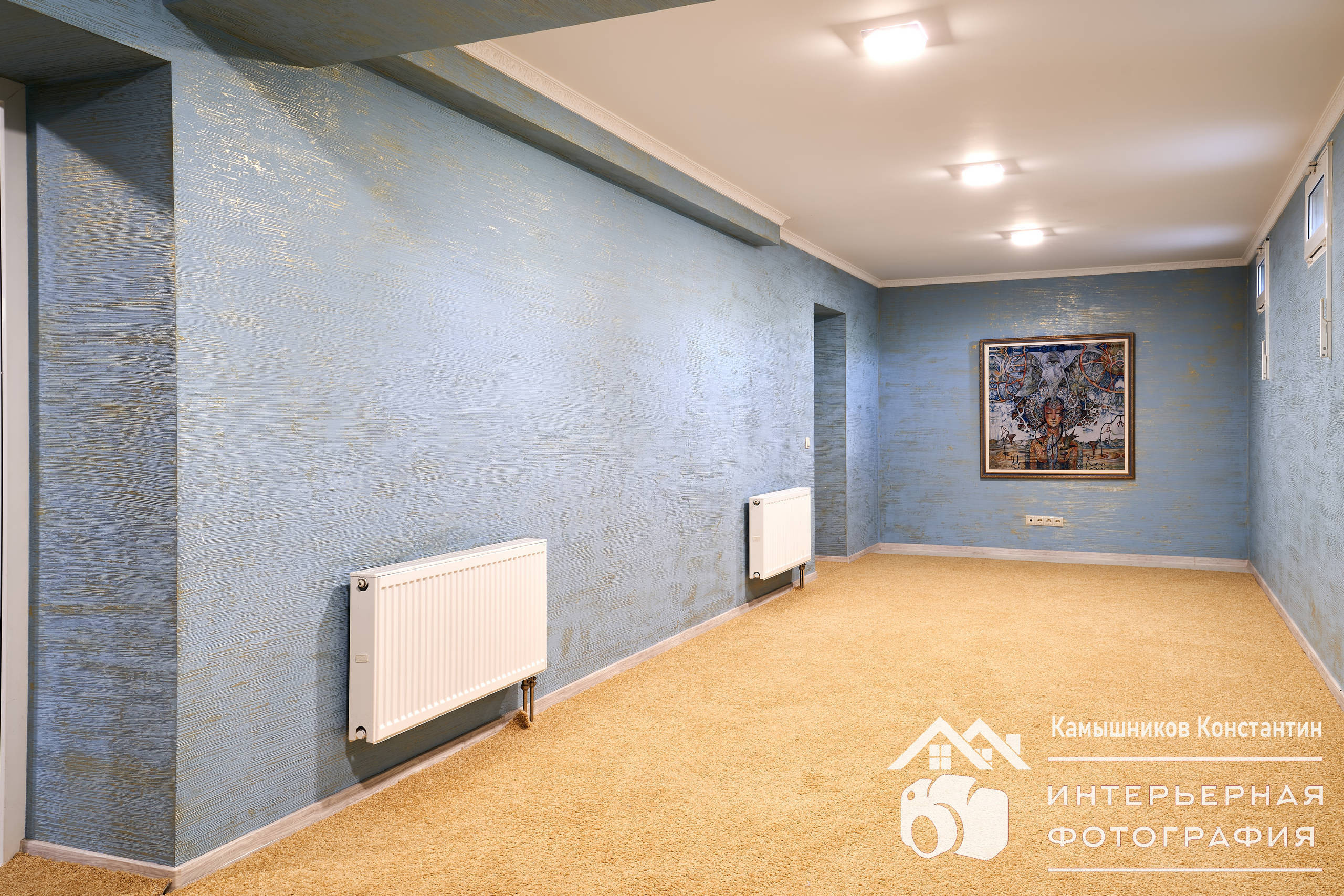 Интерьерная фотография помещения для йоги в загородном доме в Подмосковье