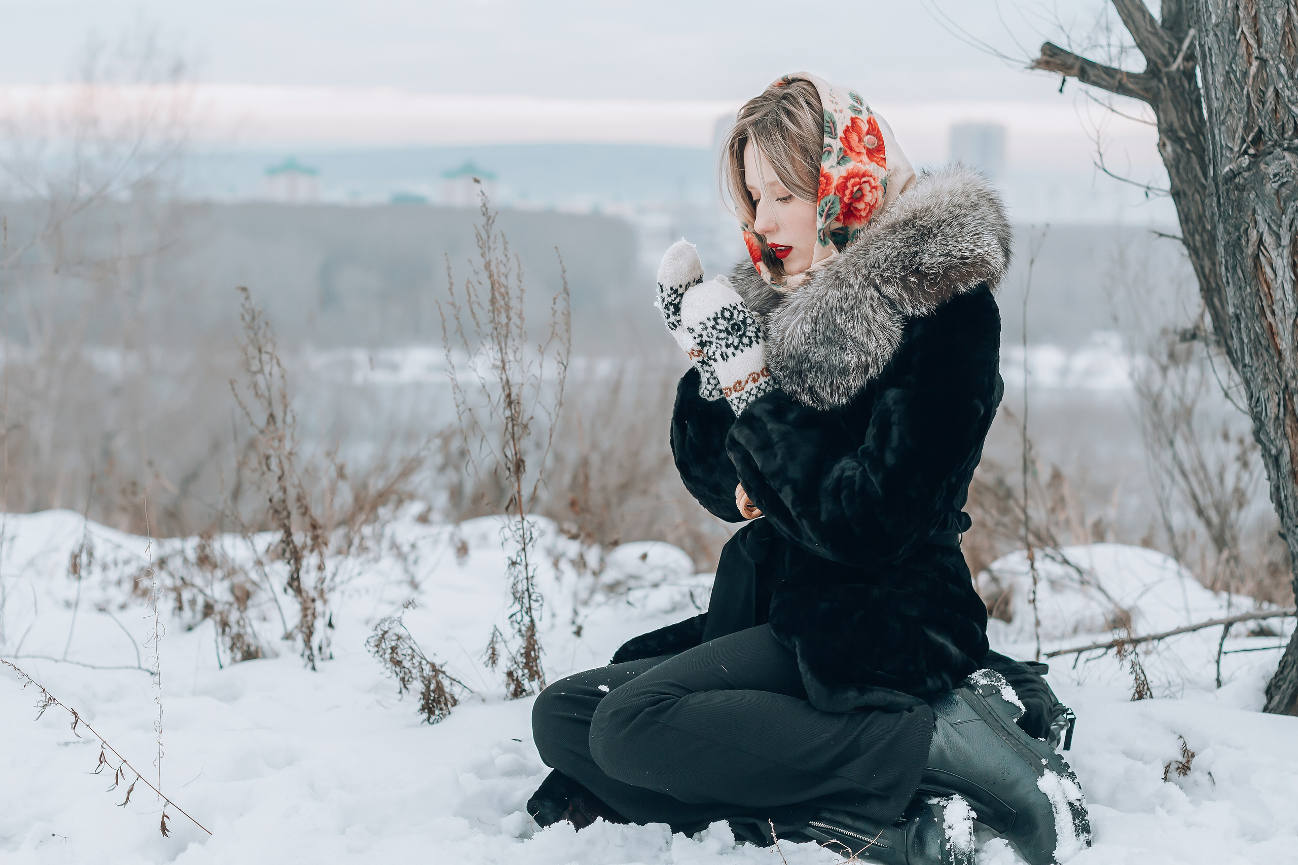 Зима. Фотограф в Новокузнецке