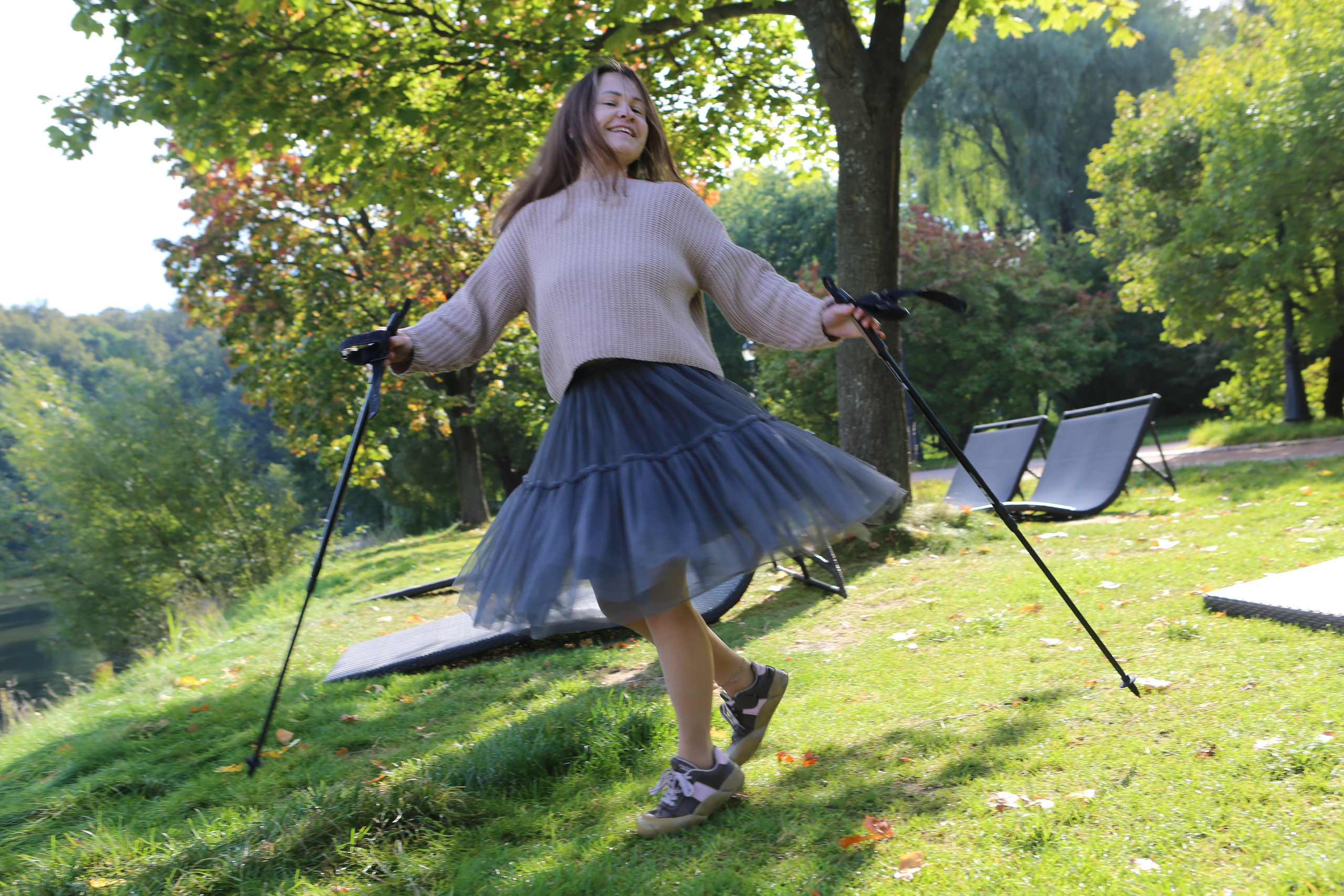 Скандинавская прогулка в Царицынском парке. Фотограф Антонина Гудкова