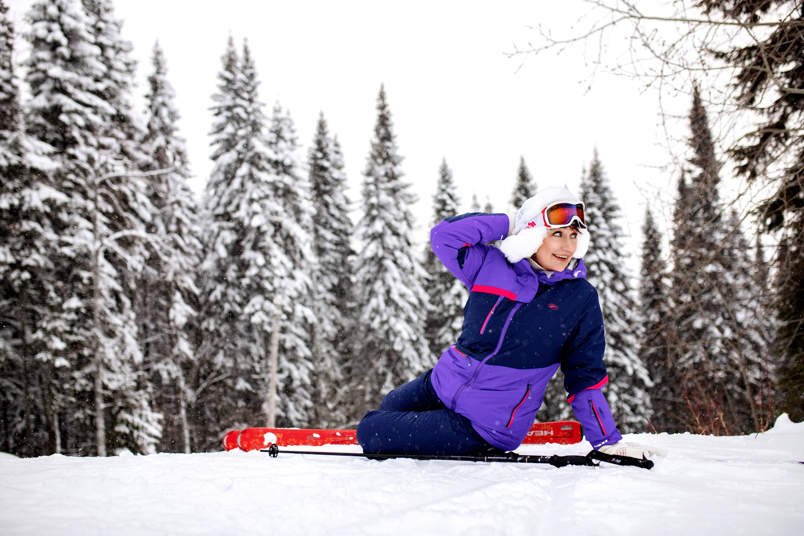 Зимняя фотосессия Ирины на горных лыжах Пермь