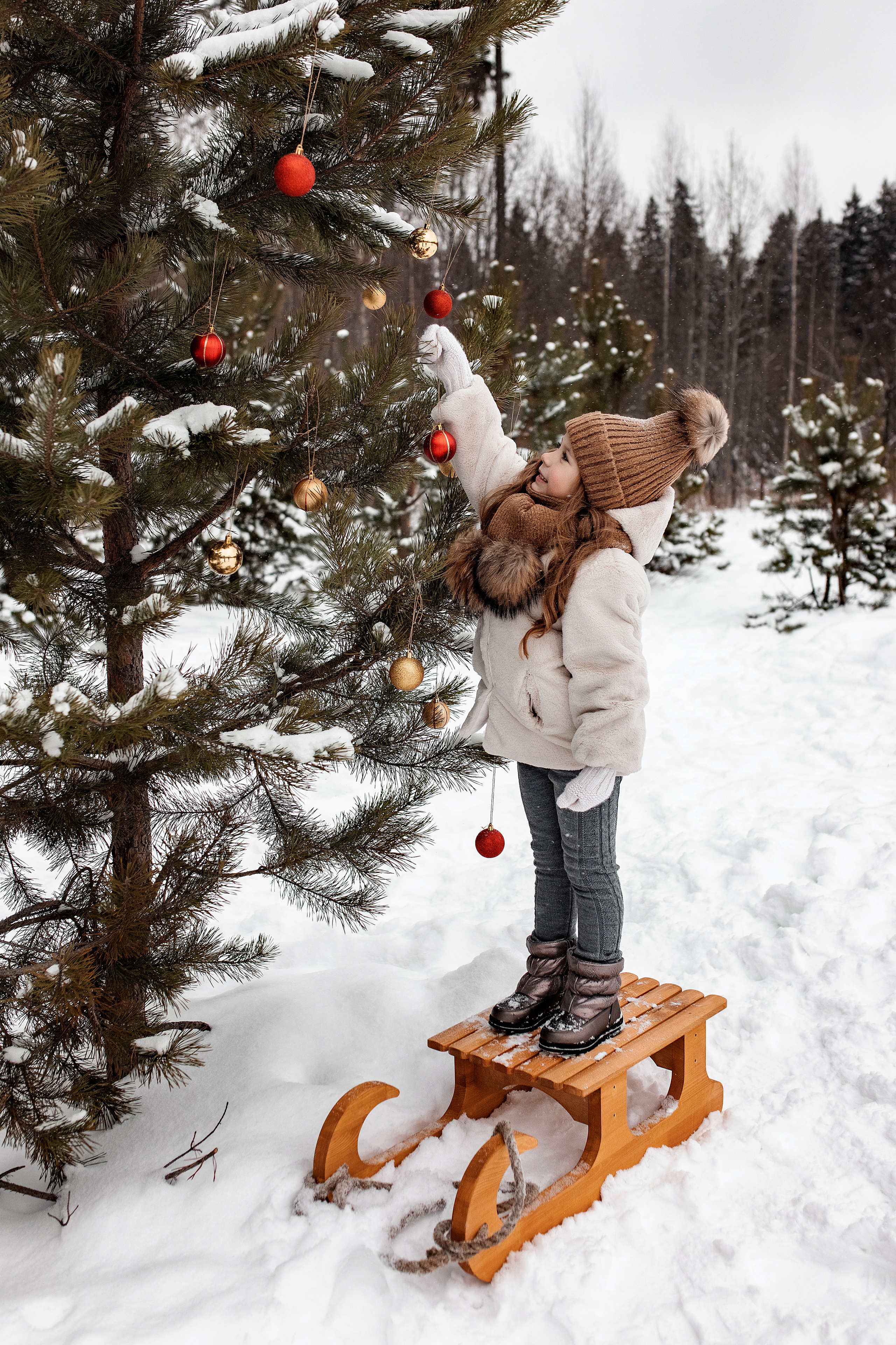 Новогодняя съемка в лесу фотограф Пермь Елена Горбунова