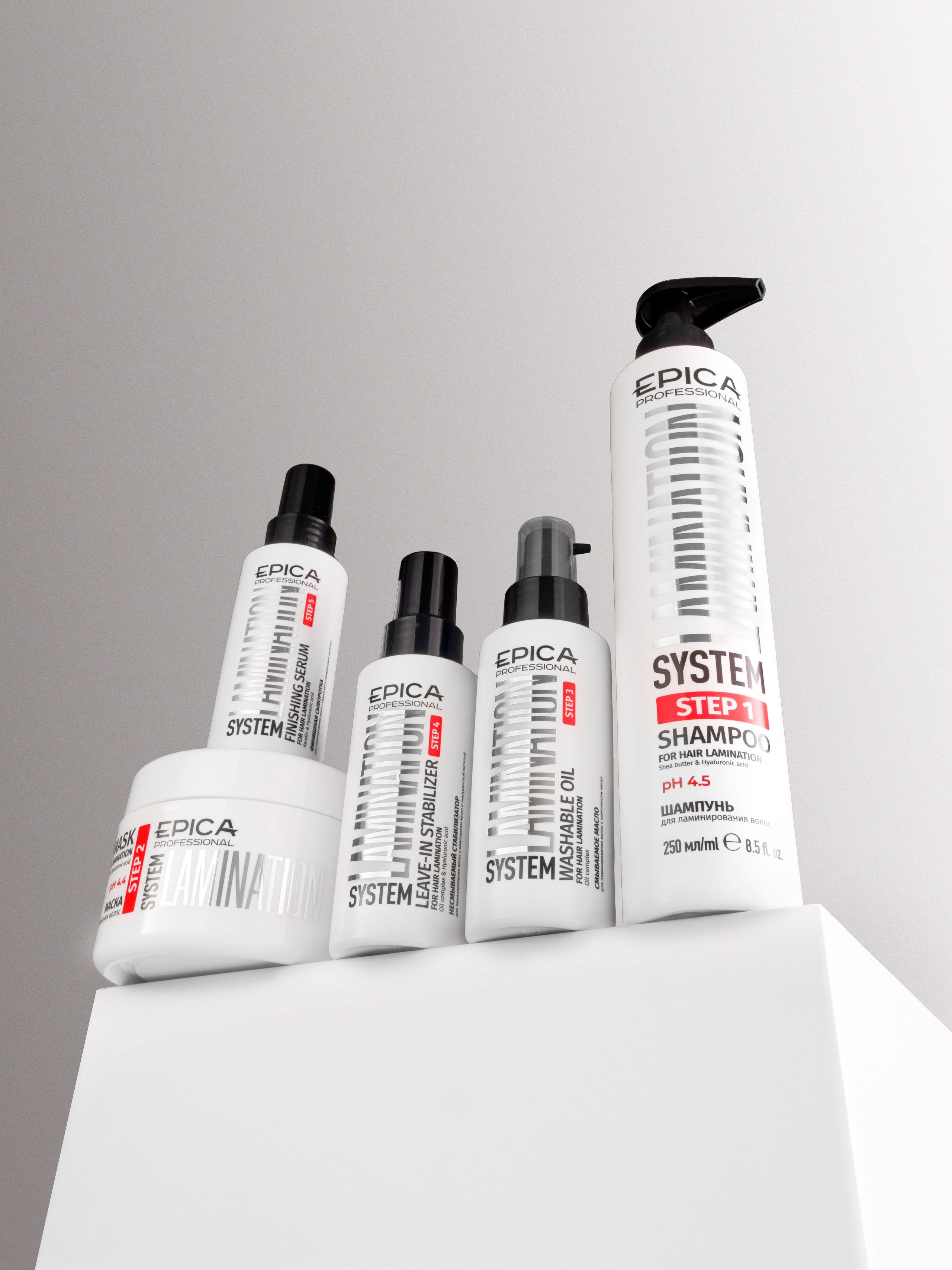 креативная предметная съемка набора по уходу за волосами