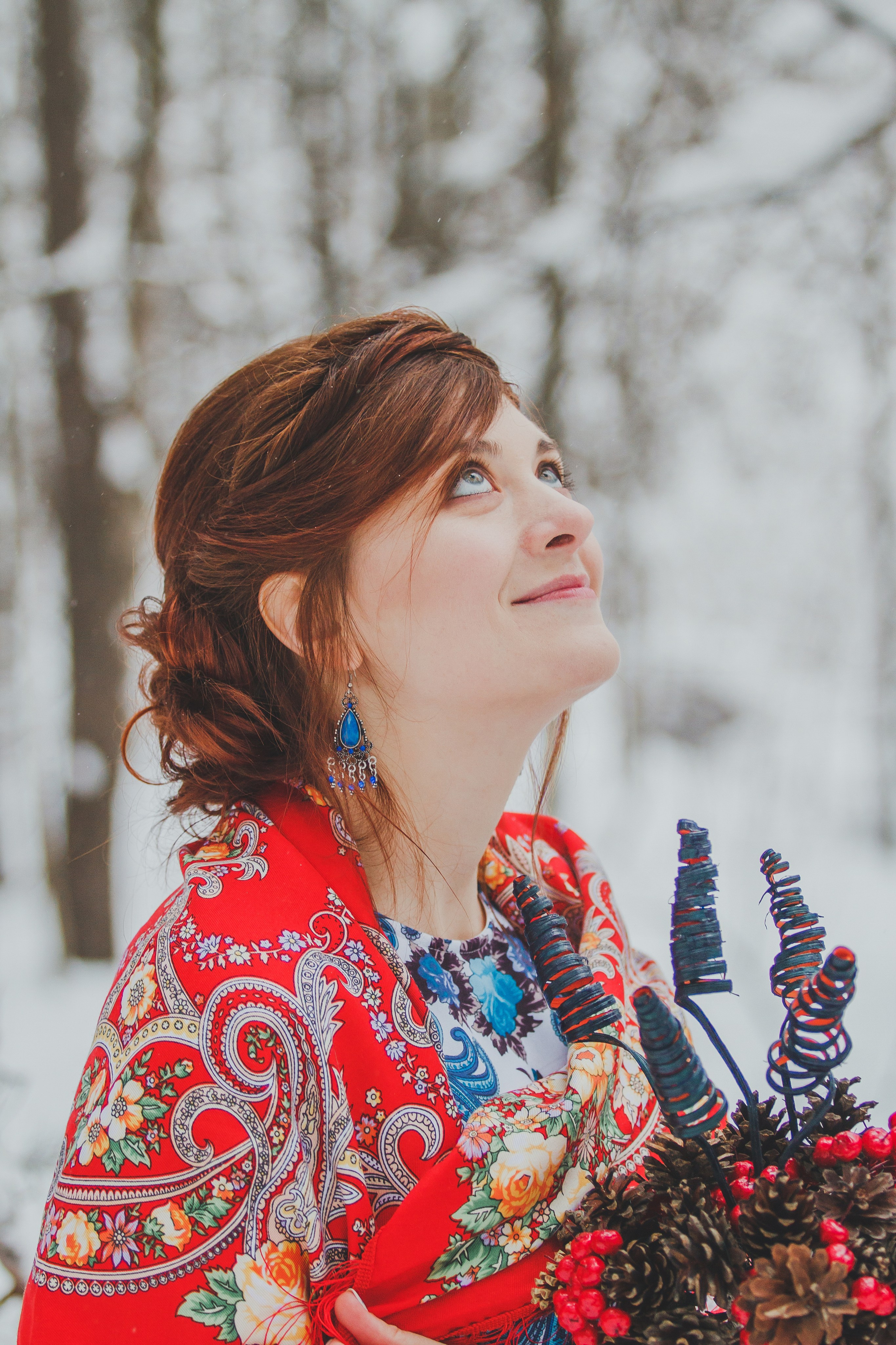 Свадебная фотосессия в русском стиле зимой. Семейный и детский фотограф в Москве Мария Быкова