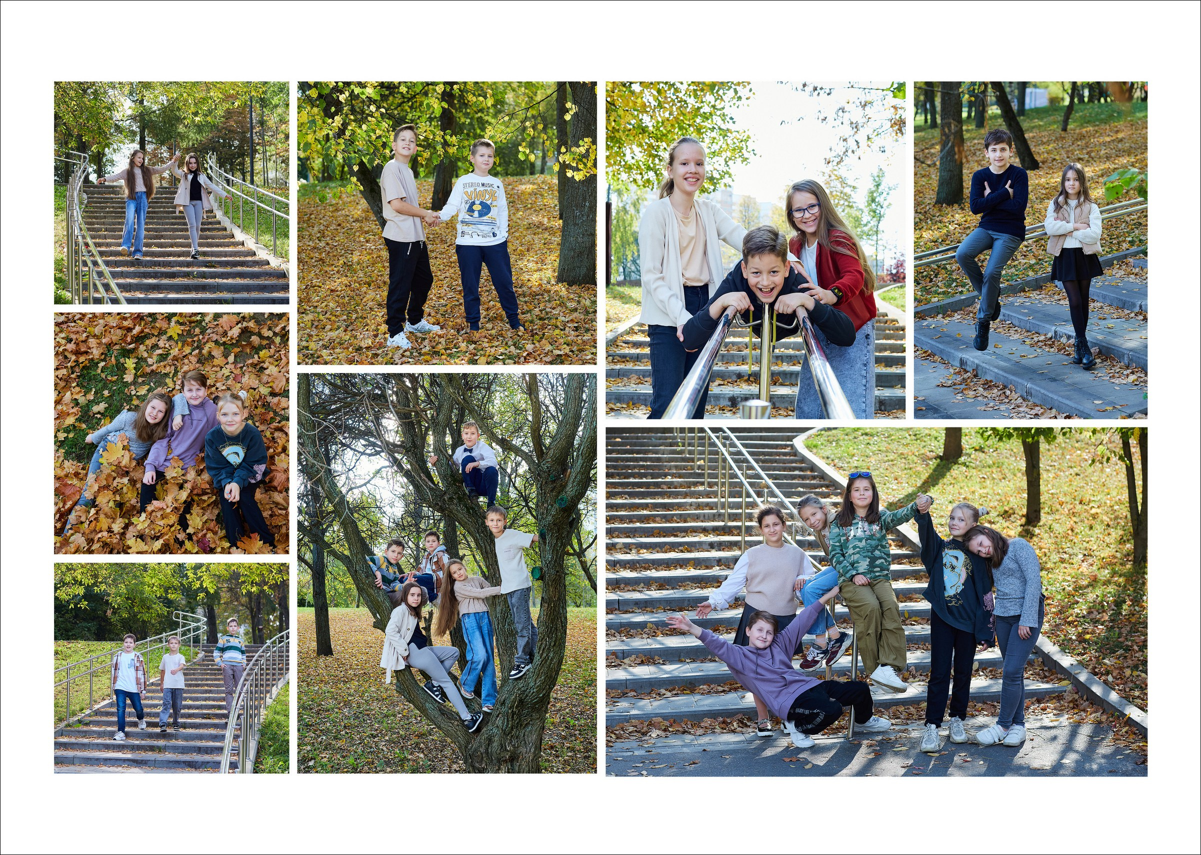 Выпускной альбом для 4 класса с осенней съемкой на улице. Школьный фотограф Сергей Беликов