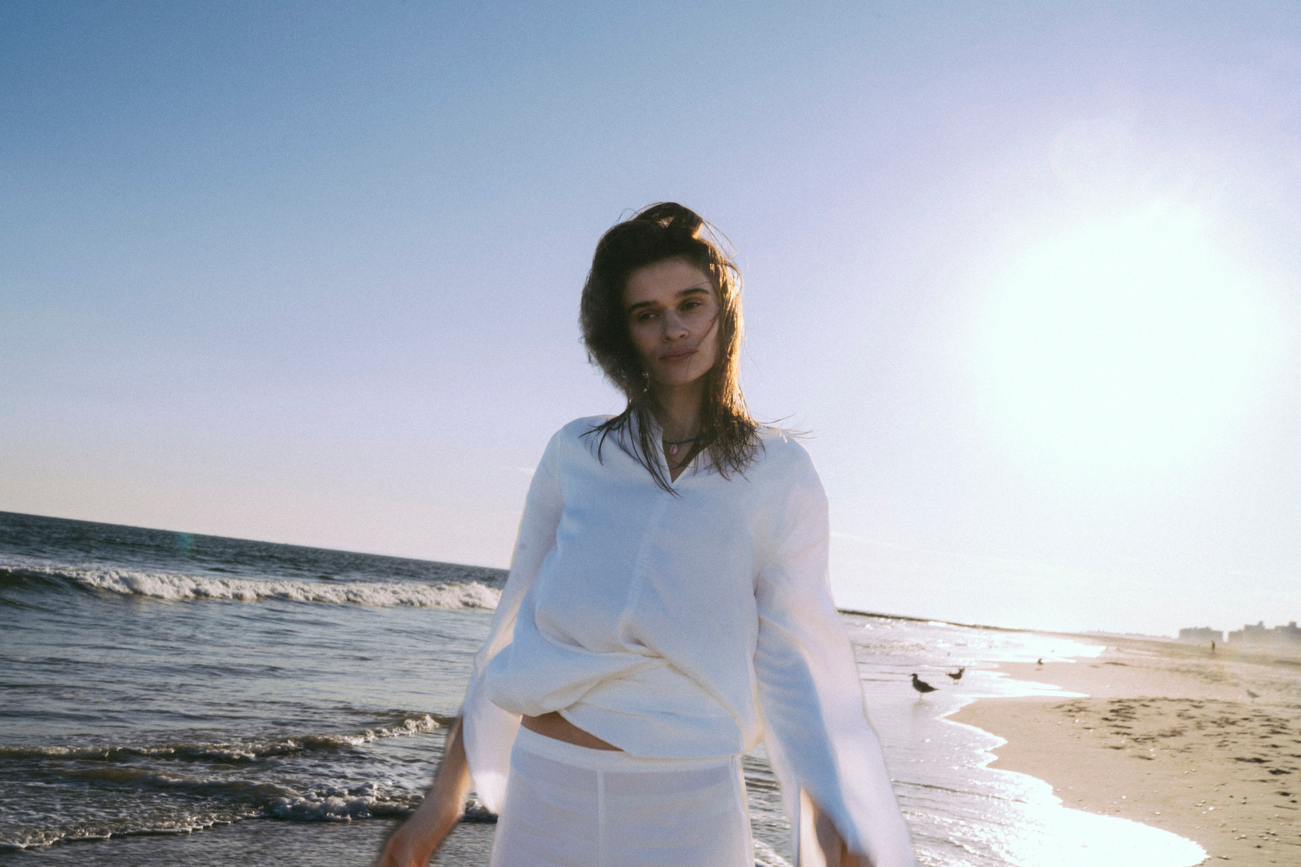 On a beach in New York. New York photographer RINAT SHAHMETOV in New York city