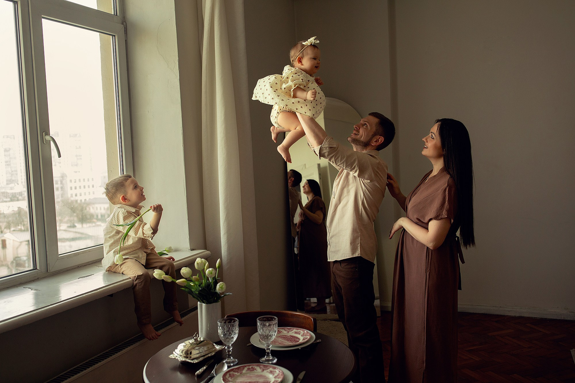 Семейная съемка в студии. Семейный фотограф Татьяна Надеждина | Москва, Московская область, Ярославль