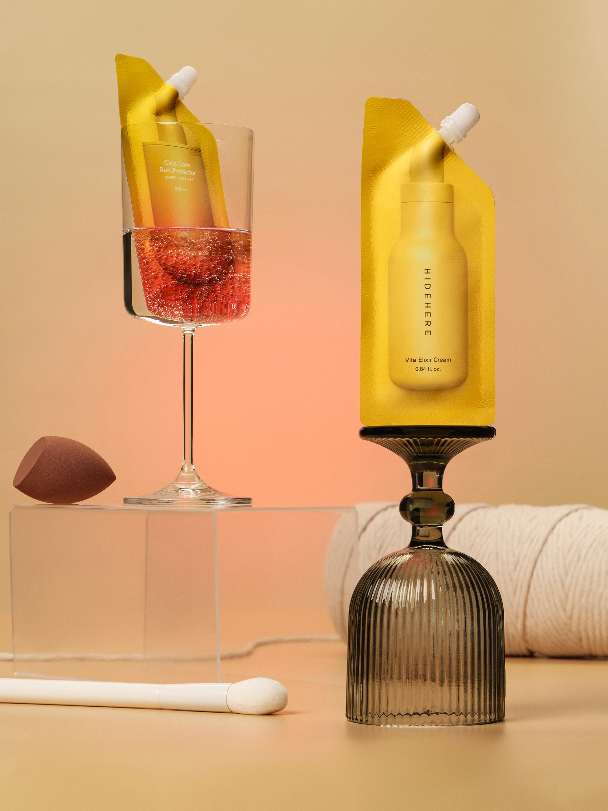 Предметная съемка для корейского бренда косметики Hidehere. Бьюти и предметный фотограф в Москве Светлана Грачева