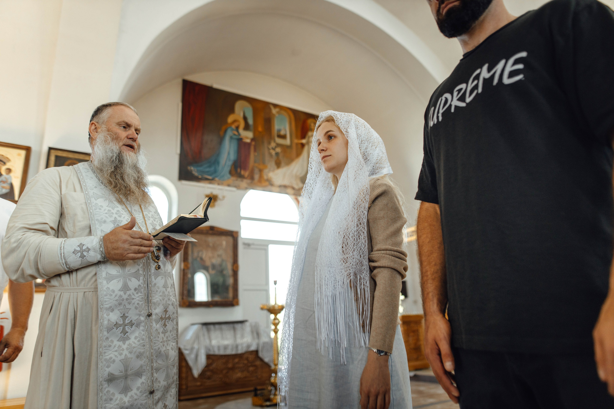 Крещение Энвера (Михаила), д. Колядищи, храм Успения Пр. Богородицы, август 2025