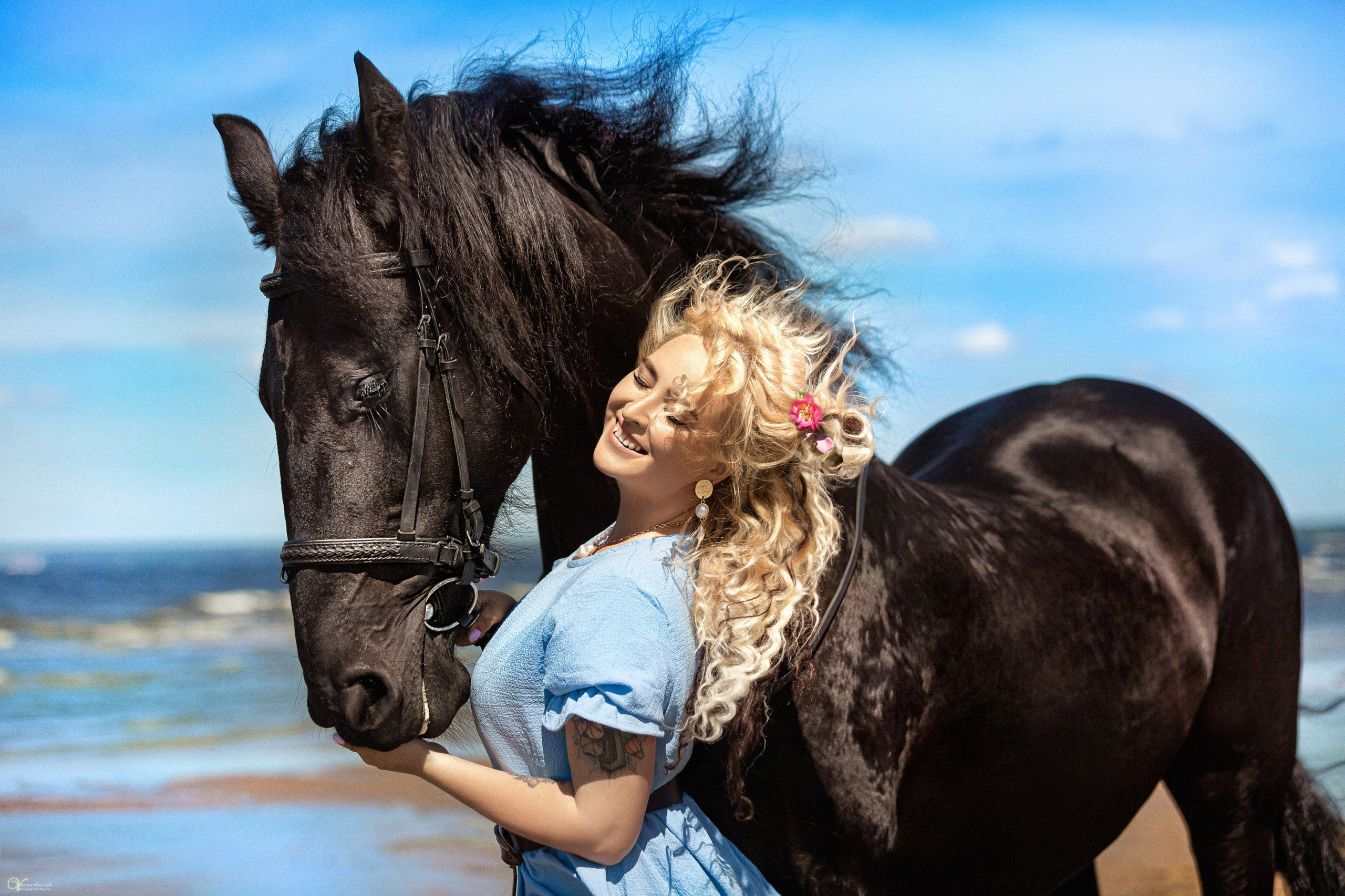 Фотосессии с лошадьми летом. Фотограф женский и мужской портрет Санкт-Петербург