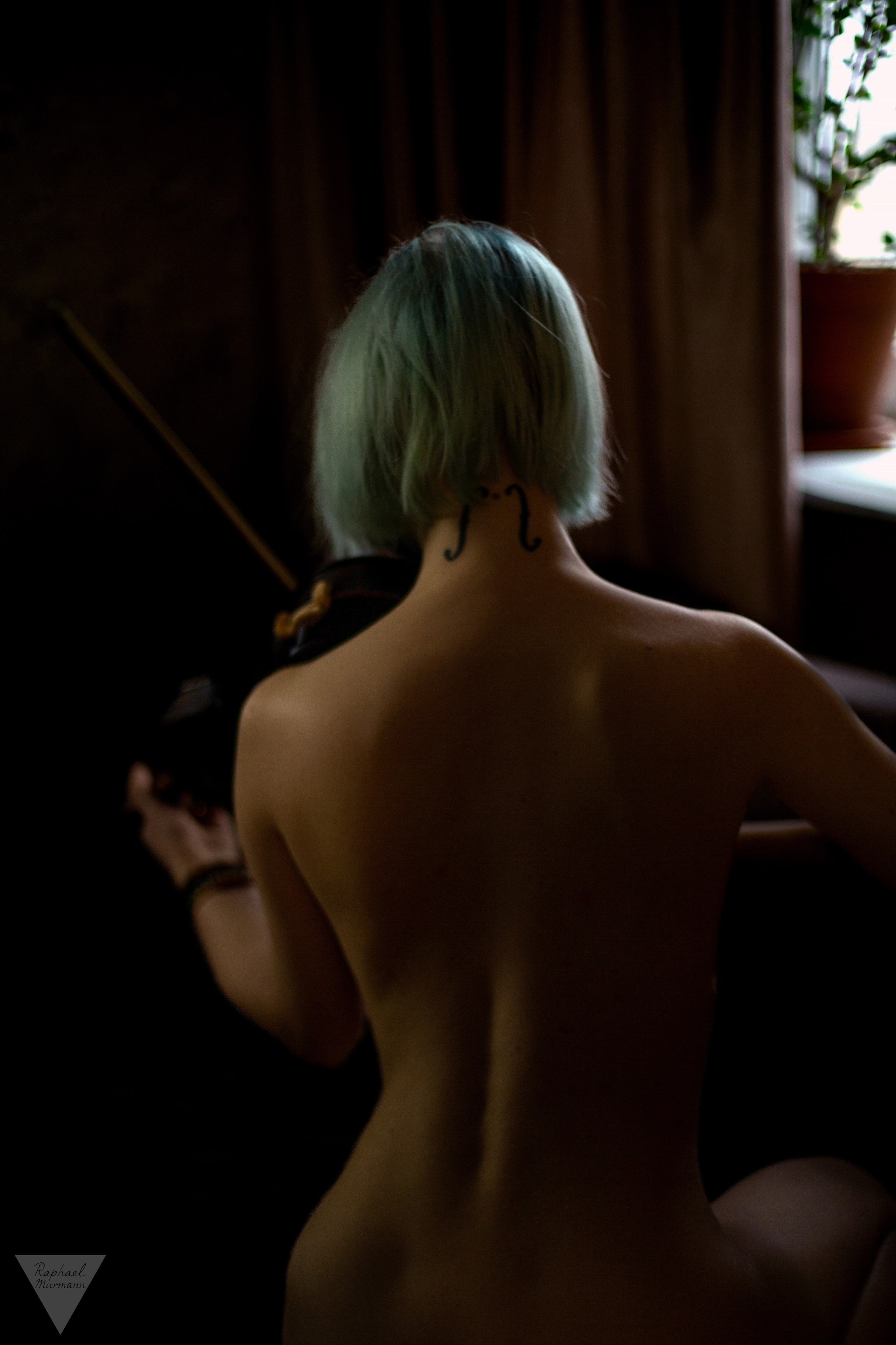 nude back view dark fine art photography minimal composition