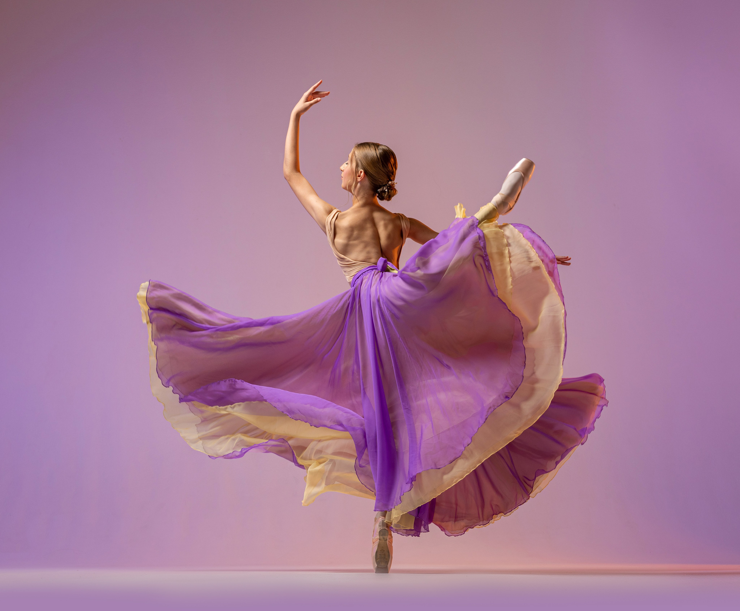 Жёлто-сиреневая воздушная двухсторонняя юбка напрокат бесплатно. Балетный фотограф Алина Ханько — Душа Балета