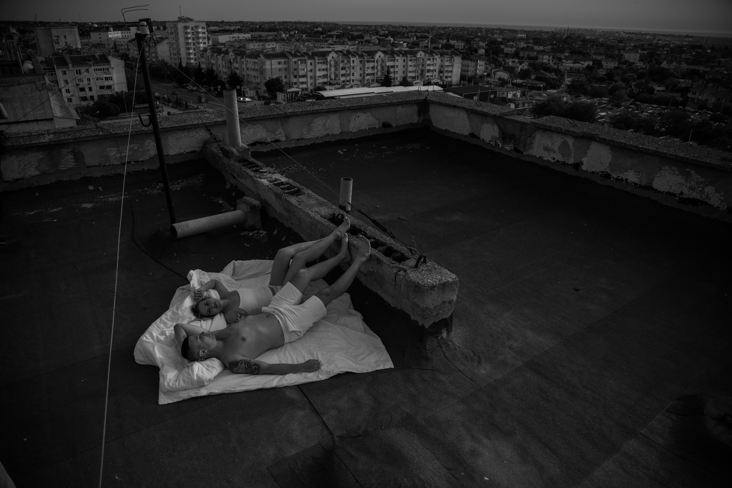 На крыше в одеялах. Свадебный фотограф Анна Хочева