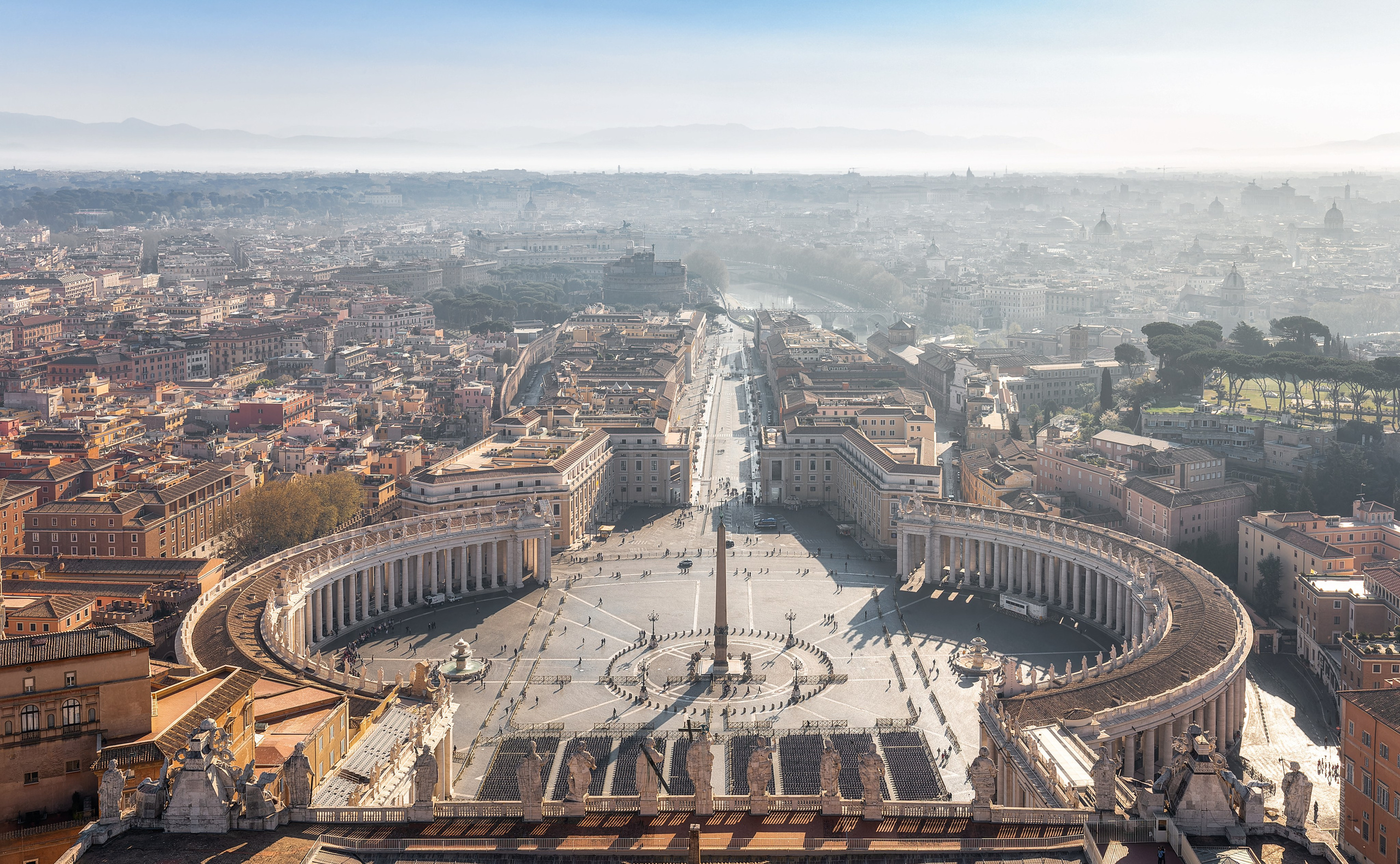 Площадь Святого Петра в Риме с высоты птичьего полета