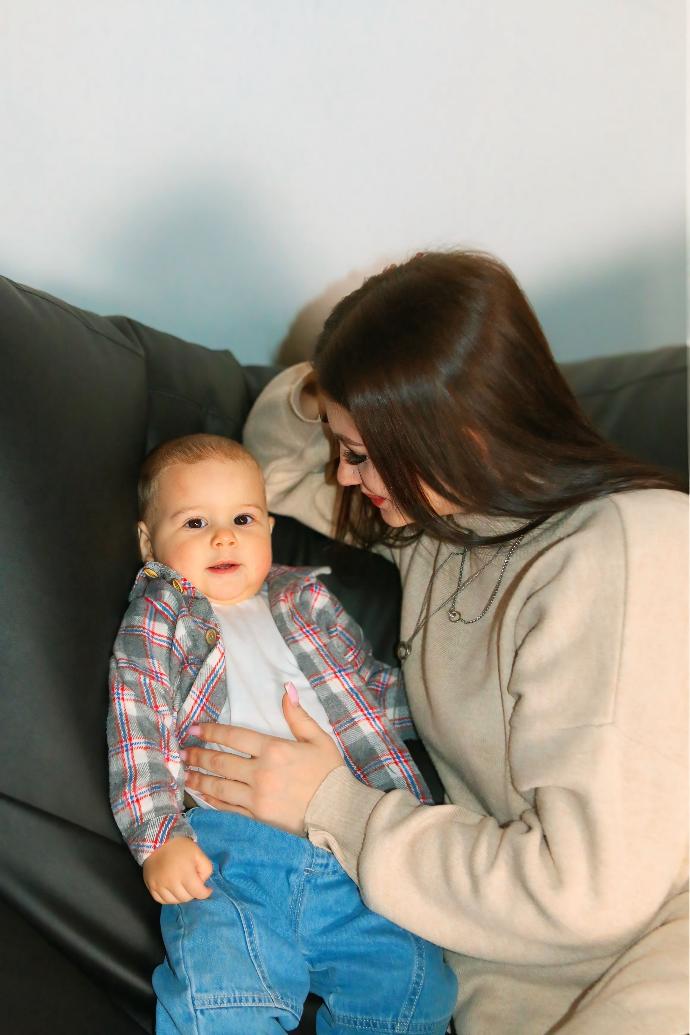 Новогодняя фотосессия мамы с сыном