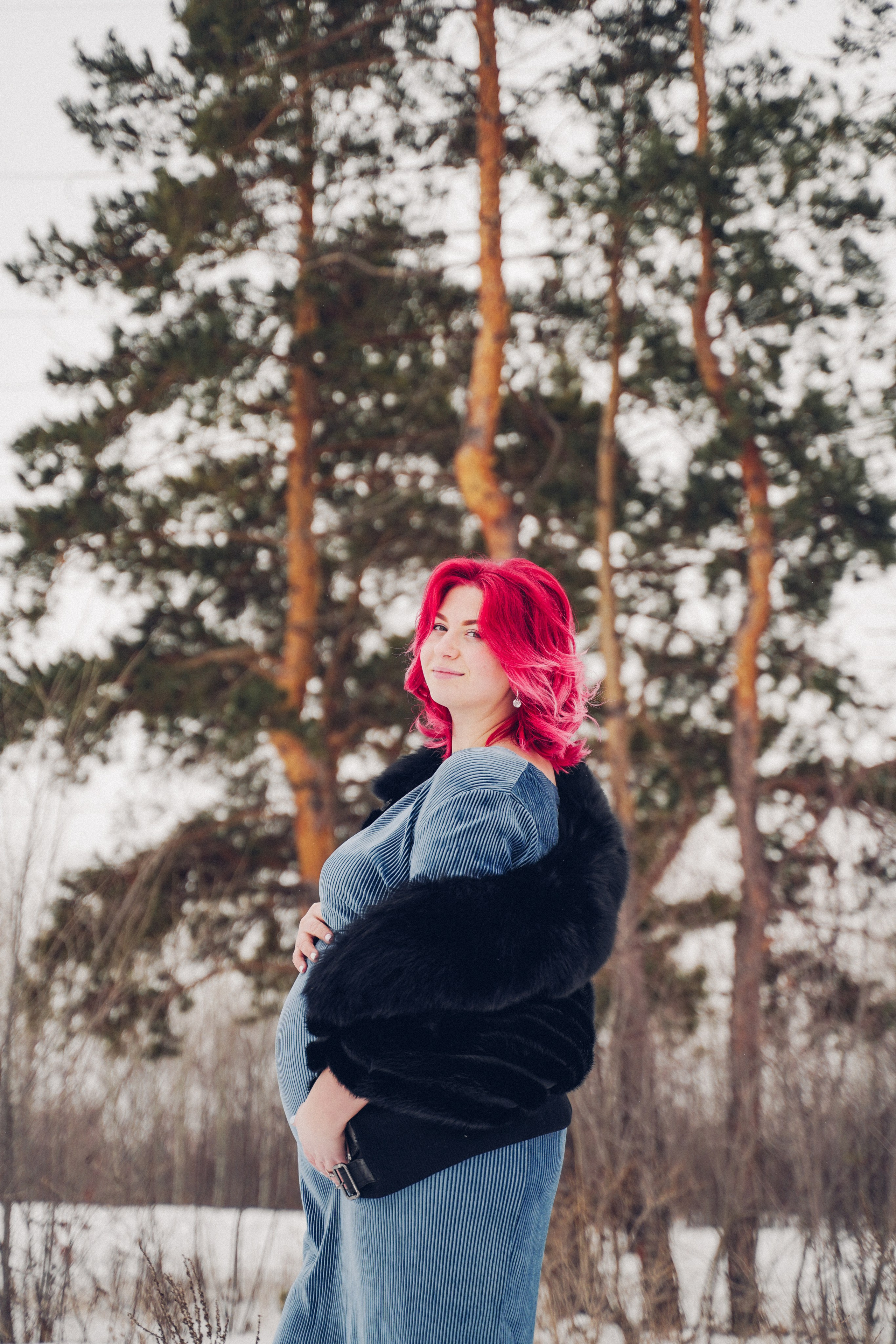 Фотосъёмка беременности. Зима в лесу. Фотограф в Самаре Екатерина Кроз